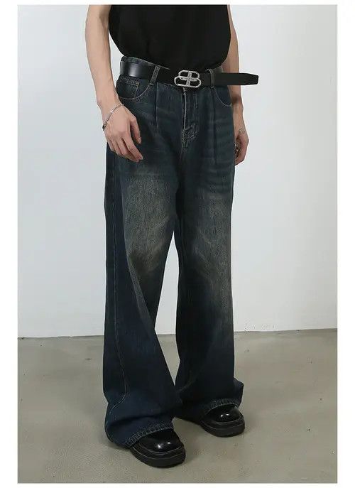 VIBE Japanese retro basic loose straight wide-leg jeans Size US 32 / EU 48 - 6 Thumbnail