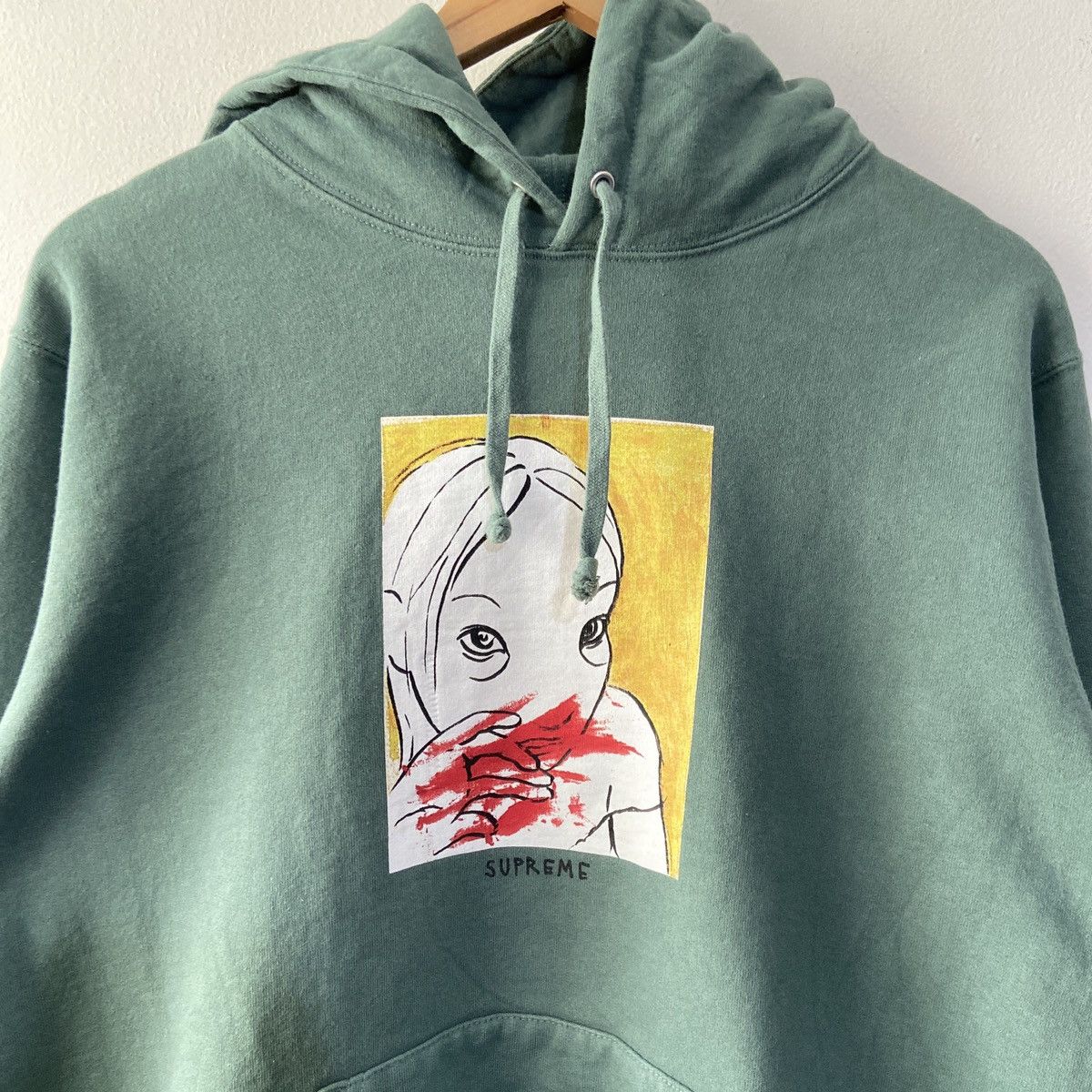 Supreme Nose Bleed Hoodie Sweatshirt Medium Dusty Teal Size US M / EU 48-50 / 2 - 2 Thumbnail