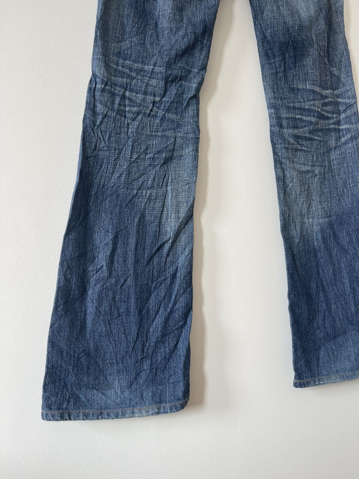 Edwin Rare Vintage EDWIN Blue Trip Boot Cut Flare Japan Denim Size 28" / US 6 / IT 42 - 3 Thumbnail