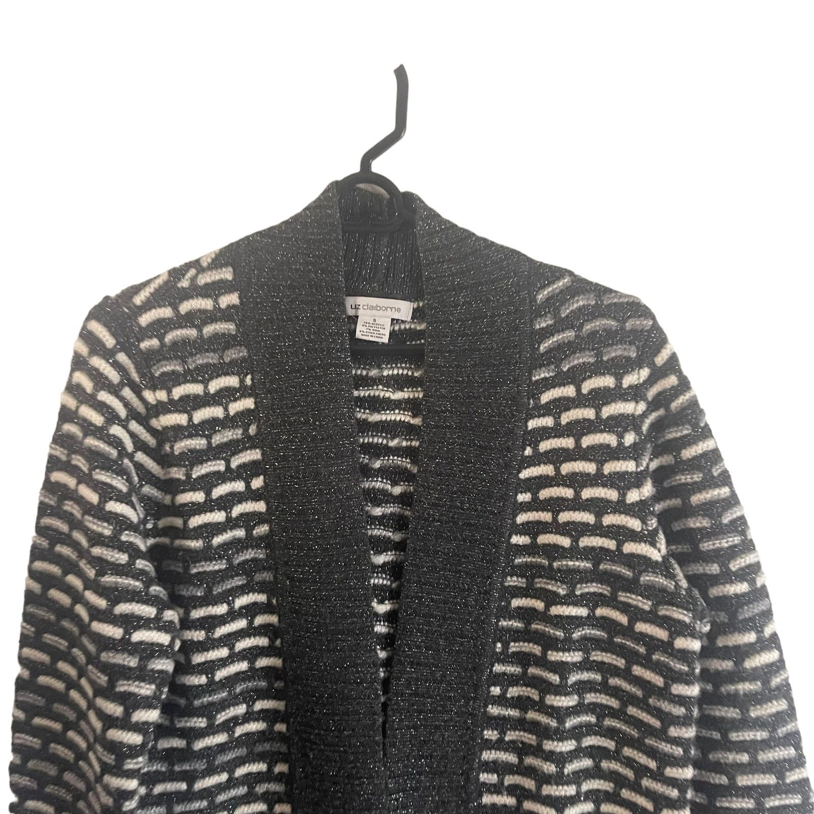 Other Liz Claiborne Gray Knit Open Front Cardigan Sweater Size S / US 4 / IT 40 - 2 Thumbnail