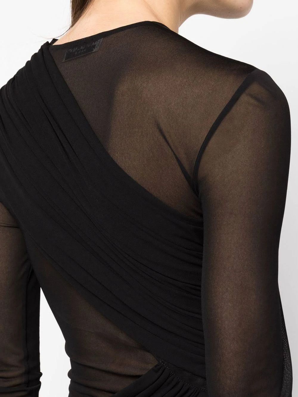 Saint Laurent Paris o1s1wg110924 Robe Jersey Crepe Fluide in Noir Size S / US 4 / IT 40 - 2 Thumbnail