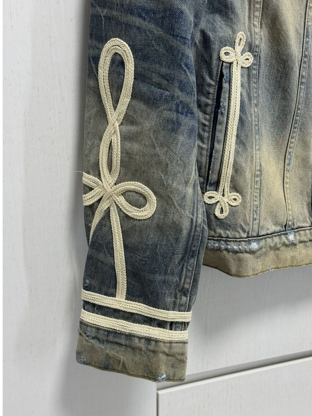 Amiri Blue Vintage Denim Roping Slim-Fit Trucker Jacket Size XL Size US XL / EU 56 / 4 - 5 Thumbnail