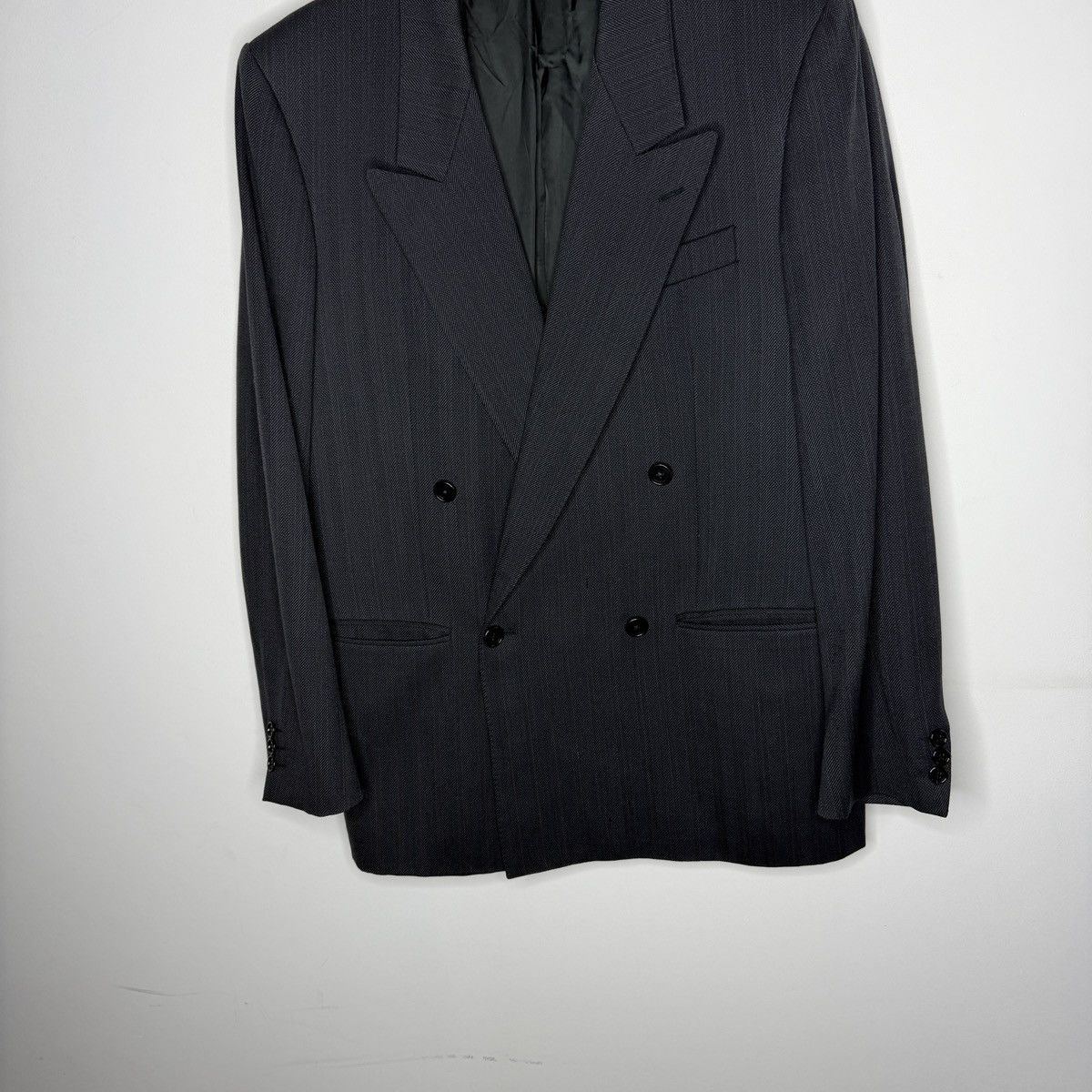Yves Saint Laurent Vintage Yves Saint Laurent Double Breasted Wool Blazer Size 48R - 5 Thumbnail