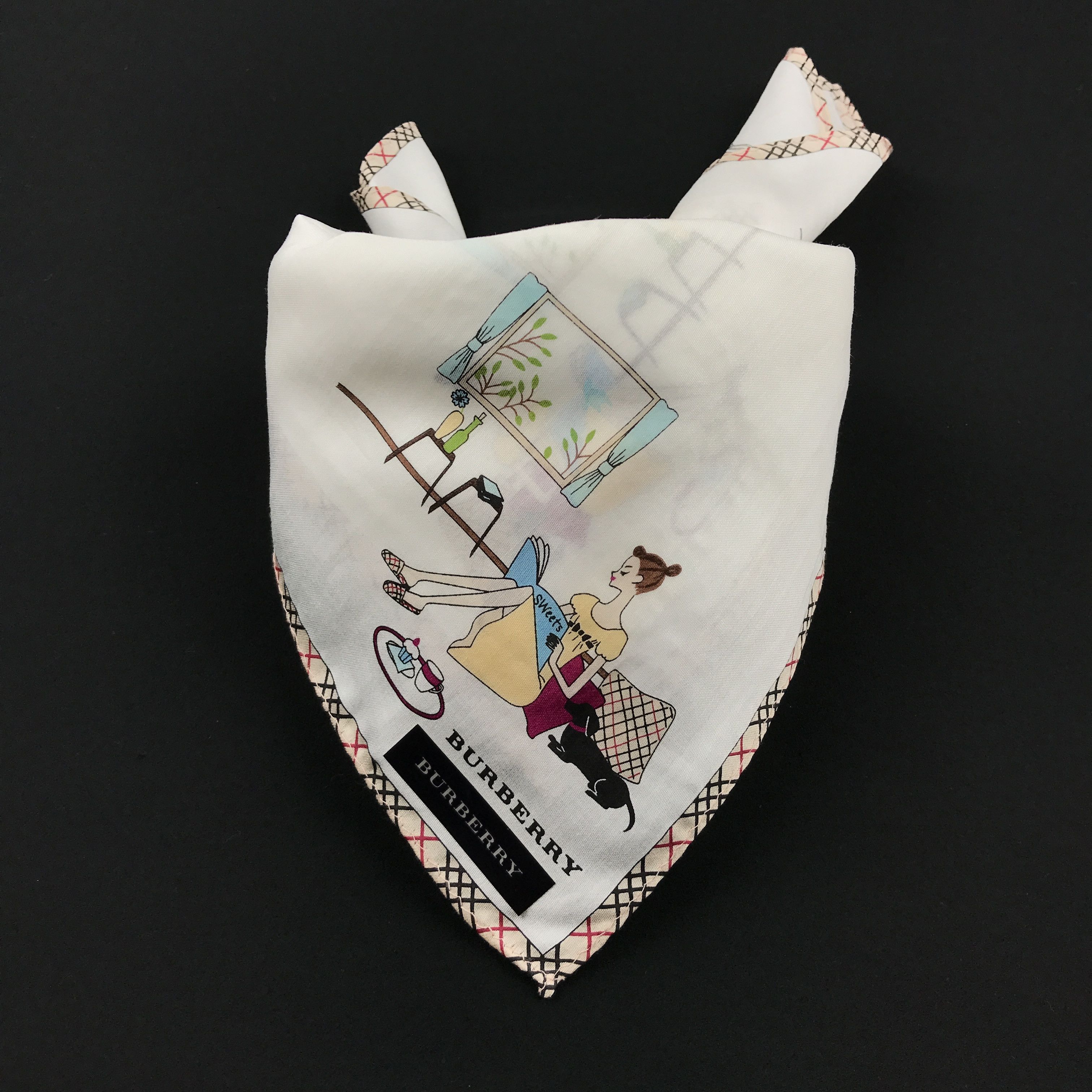 Vintage Burberry Bandana Neckerchief Handkerchief