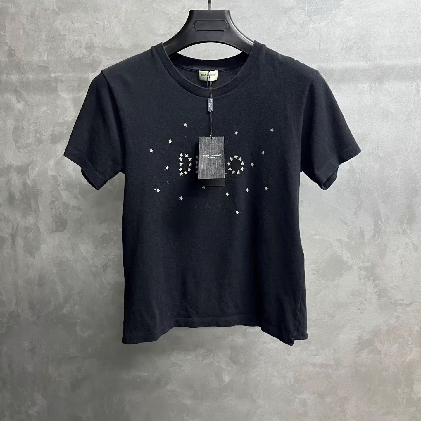 Saint Laurent Star Print Cropped T-Shirt XS