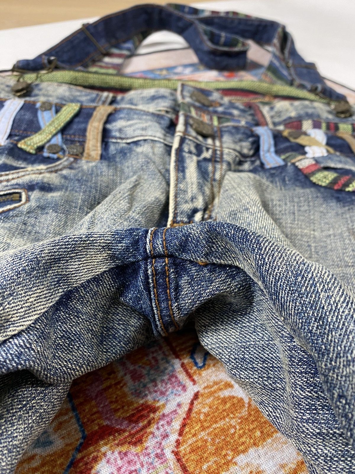 Japanese Brand Double waist suspender jeans pants Size US 34 / EU 50 - 6 Thumbnail