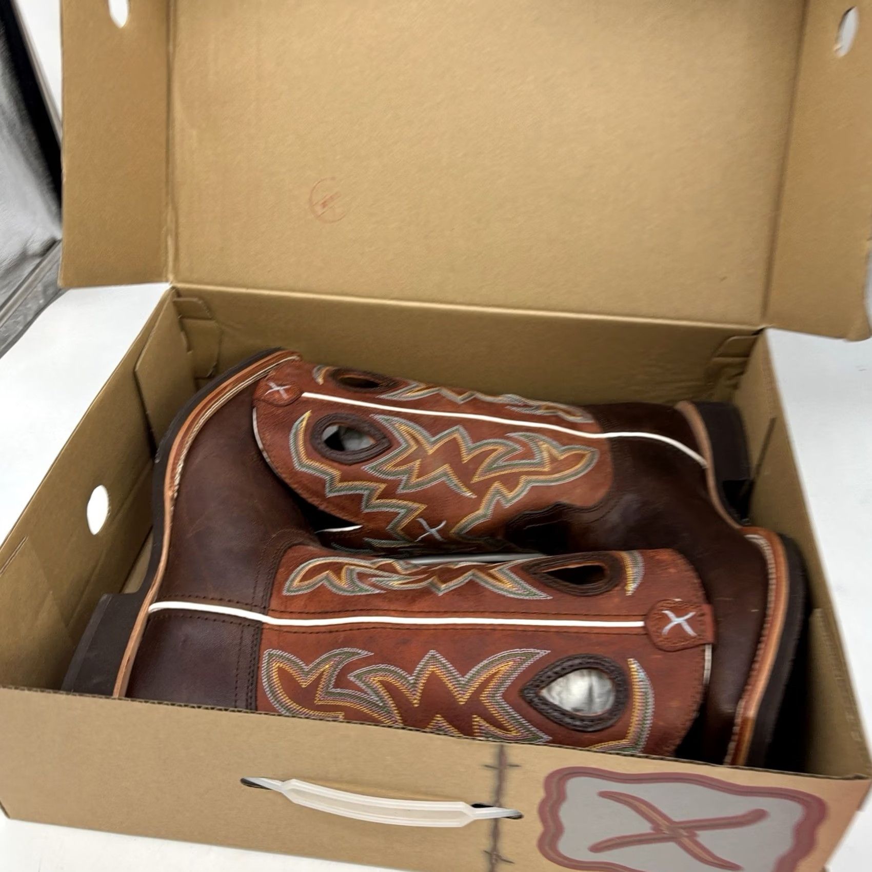 Twisted X VINTAGE Twisted Boots Mens 11D Workwear Cowboy Leather Outdoor Brown MHM0014 New Size US 11 / EU 44 - 2 Thumbnail