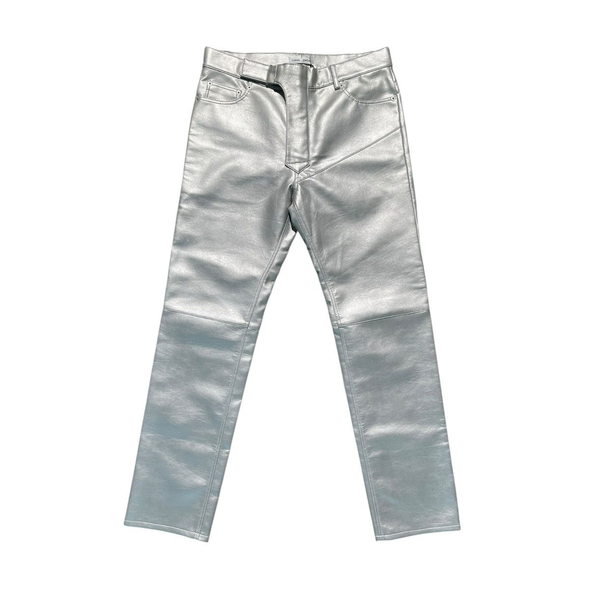 CMMN SWDN Metallic chrome moto pant Size US 34 / EU 50 - 1 Thumbnail