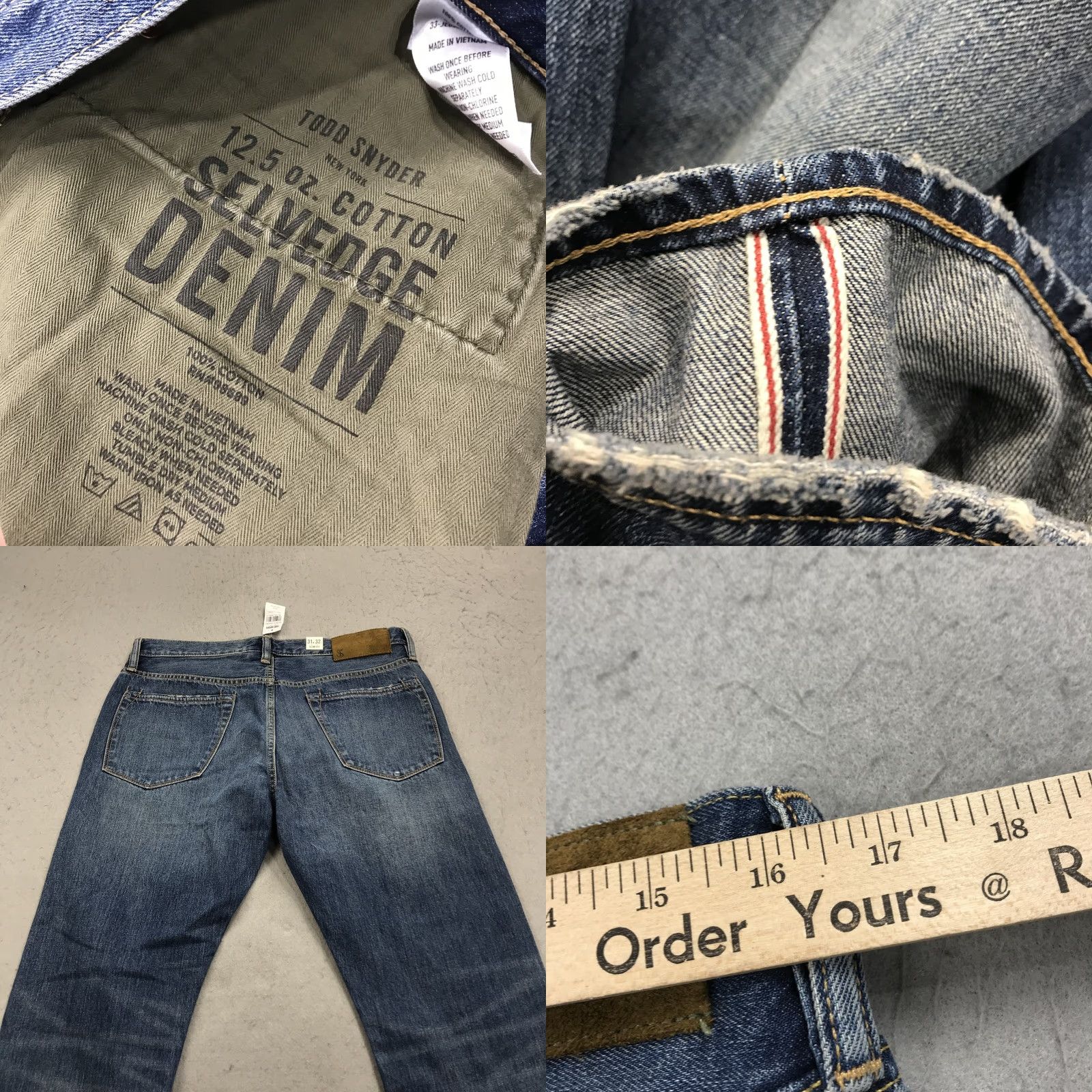 Todd Snyder Todd Snyder Jeans Mens 31x32 Slim Blue Distressed NWT Selvedge 12.5 Oz Vintage-N/A? Size US 31 - 8 Thumbnail