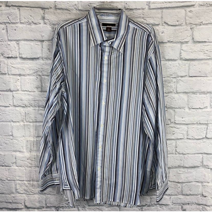 Michael Kors Michael Kors Longsleeve button down stripe dress shirt w/but Size US XXL / EU 58 / 5 - 1 Thumbnail