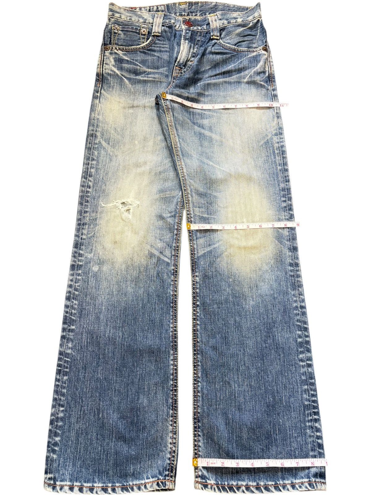 Edwin Vintage Edwin 503 Faded Wash Distress Bootcut Jeans Size 29" - 8 Thumbnail