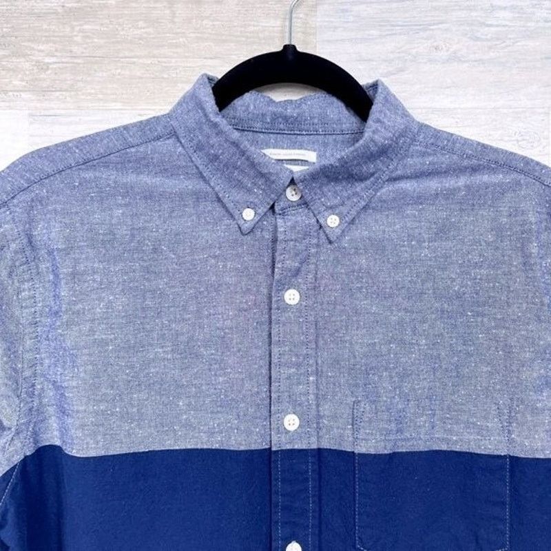 Old Navy Old Navy Slim Fit Cotton Chambray Shirt Blue Mens Medium Size US M / EU 48-50 / 2 - 3 Thumbnail