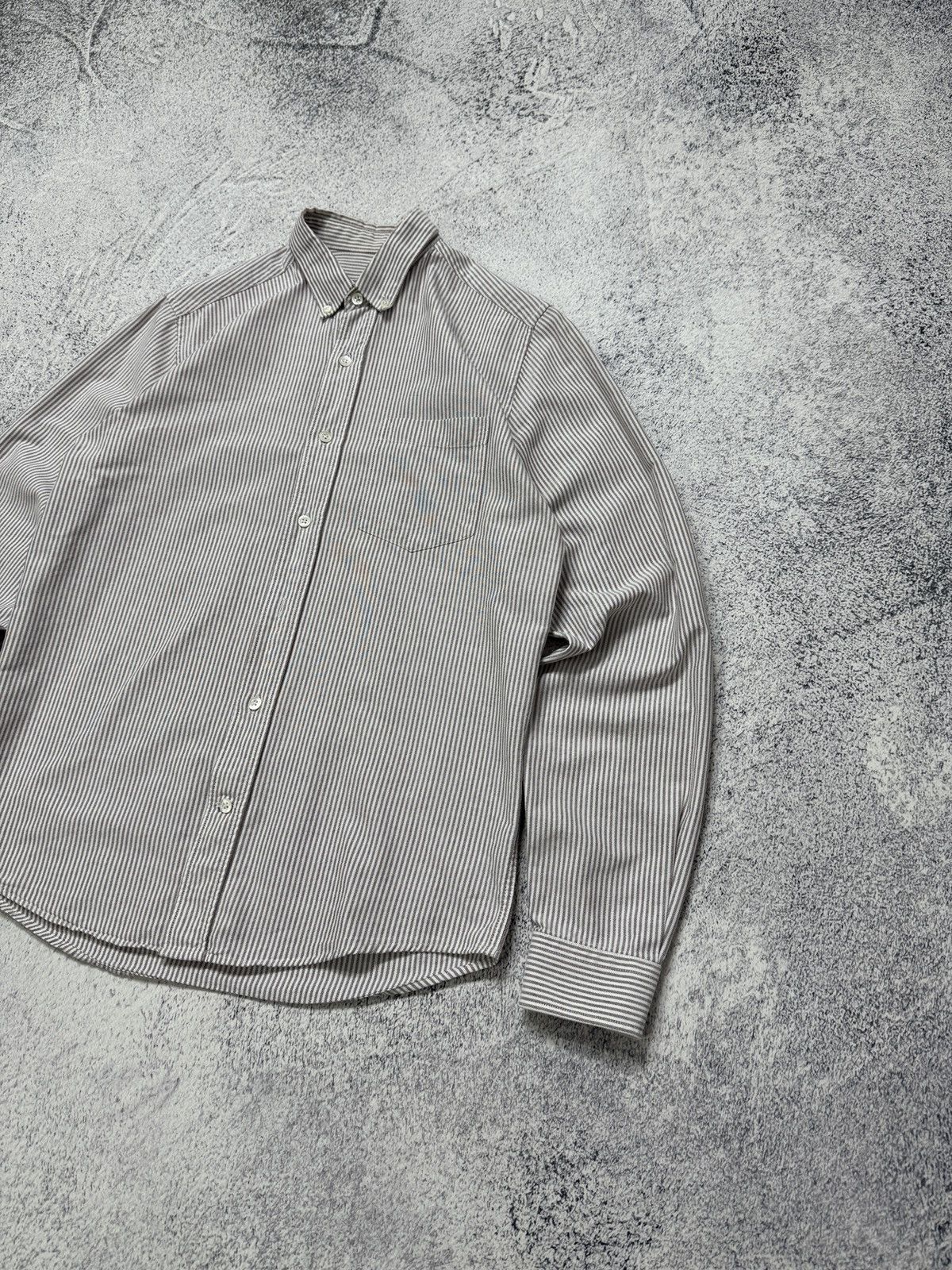 AMI AMI Alexandre Mattiussi Striped Button Up Longsleeve Shirt Size US S / EU 44-46 / 1 - 4 Thumbnail