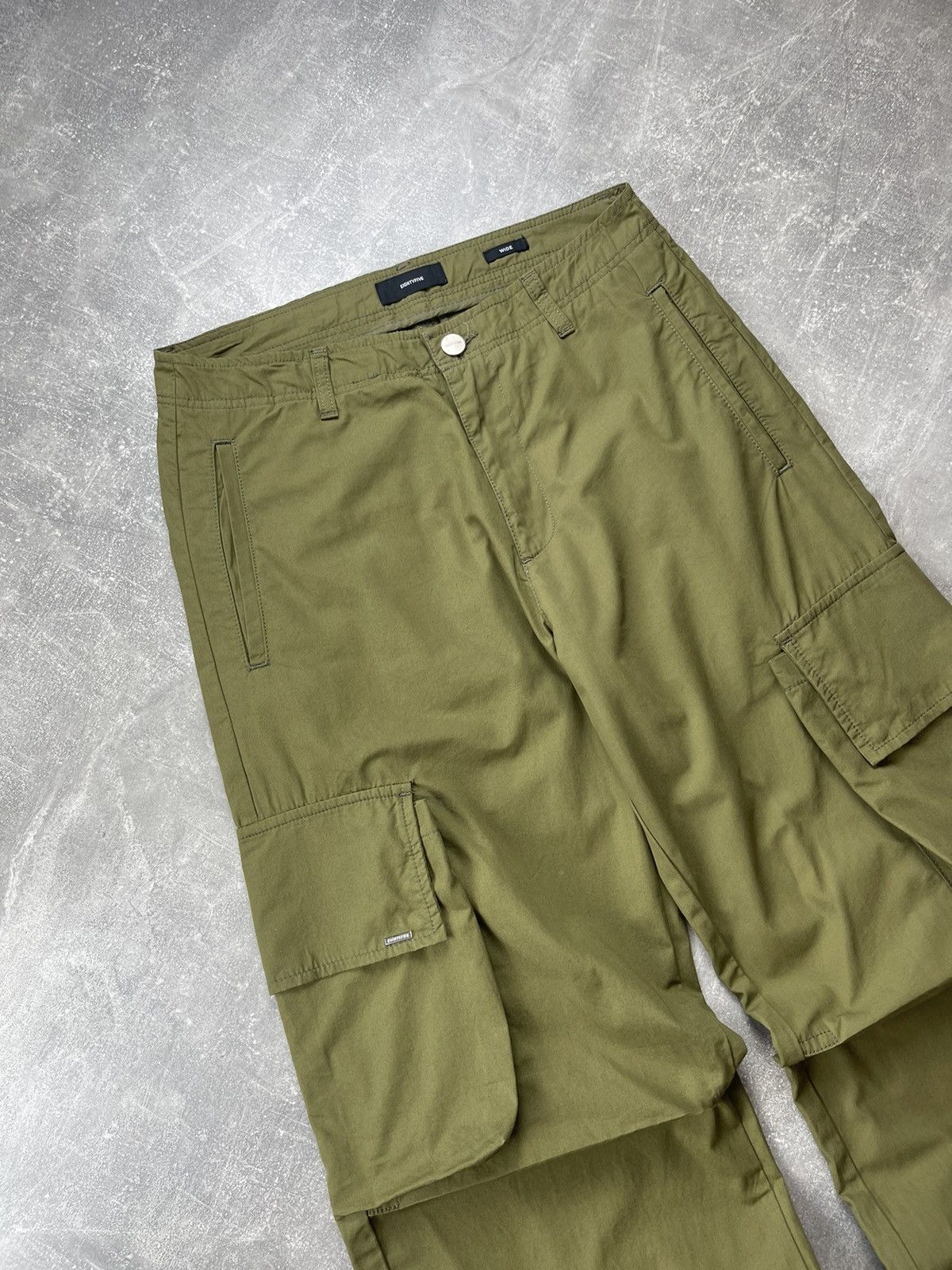 Other EIGHTYFIVE Wide Leg Cargo Olive Green Utility Military Pants Size US 31 - 3 Thumbnail