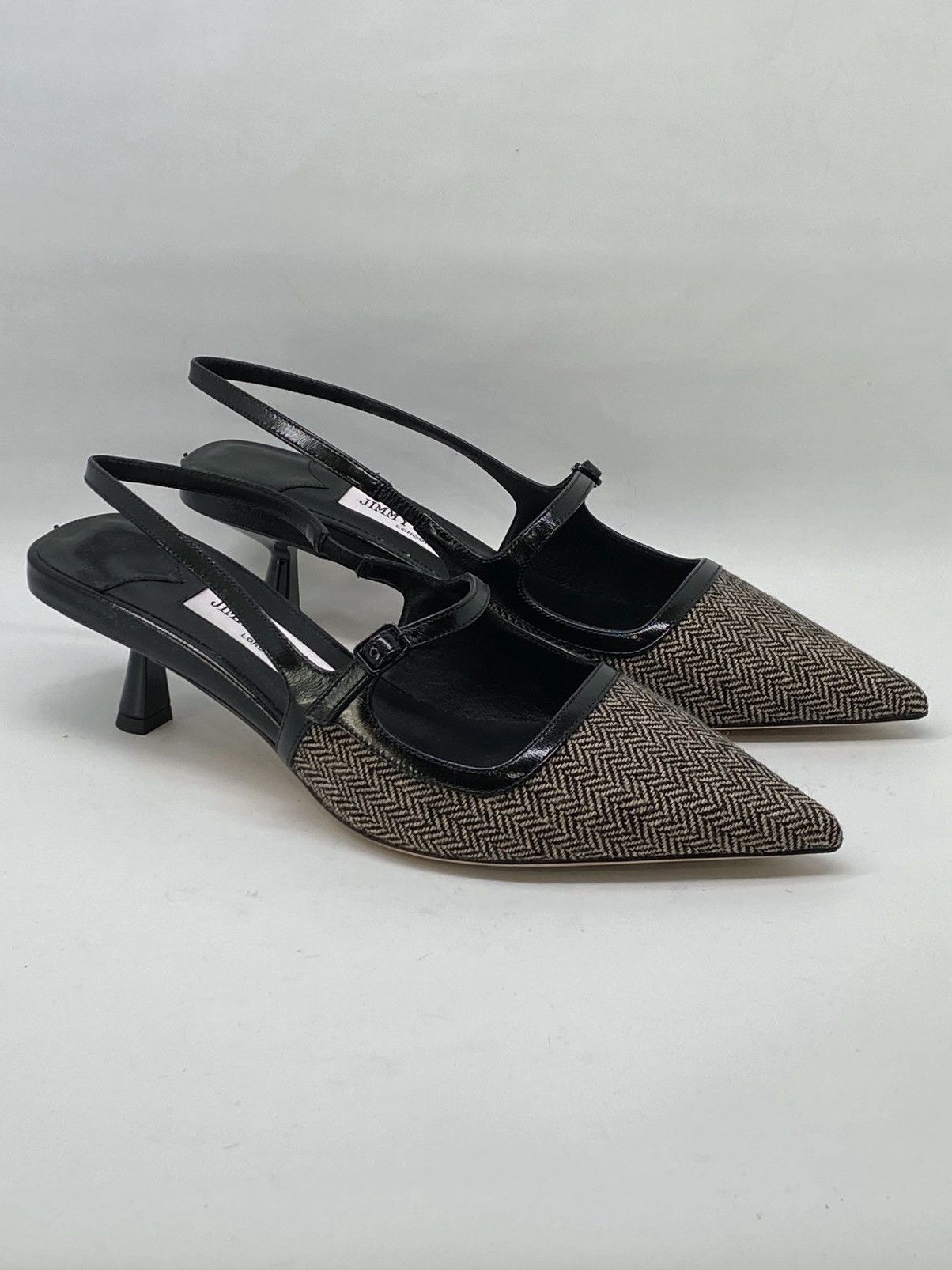 Jimmy Choo Jimmy Choo Didi 45MM Herringbone Slingback Pumps size 39 Size US 9 / IT 39 - 2 Thumbnail