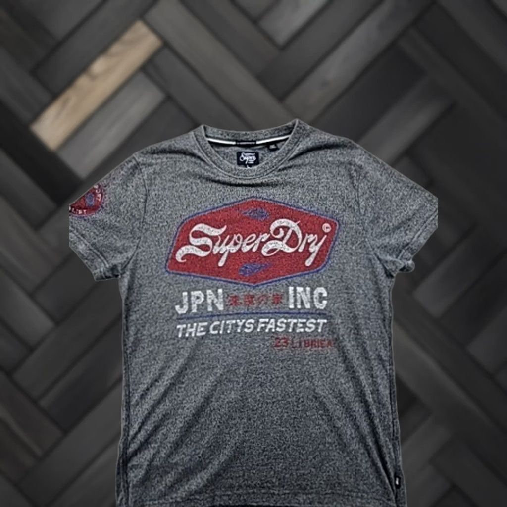 Superdry Superdry Japanese Theme Mens T-Shirt Grey Marl L Relaxed Fit Size US L / EU 52-54 / 3 - 1 Thumbnail