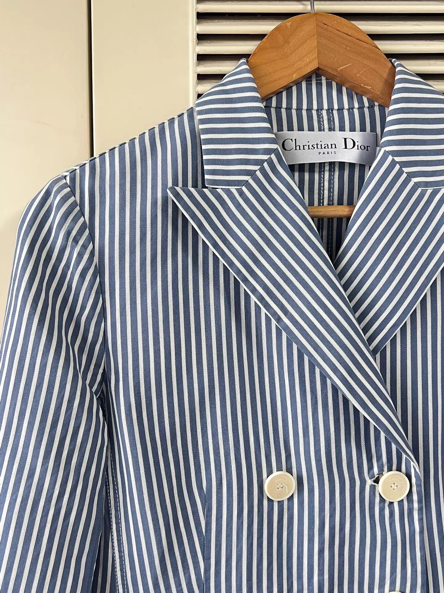 Dior Dior W Blue White Striped Double-Breasted Blazer 38 Size S / US 4 / IT 40 - 4 Thumbnail