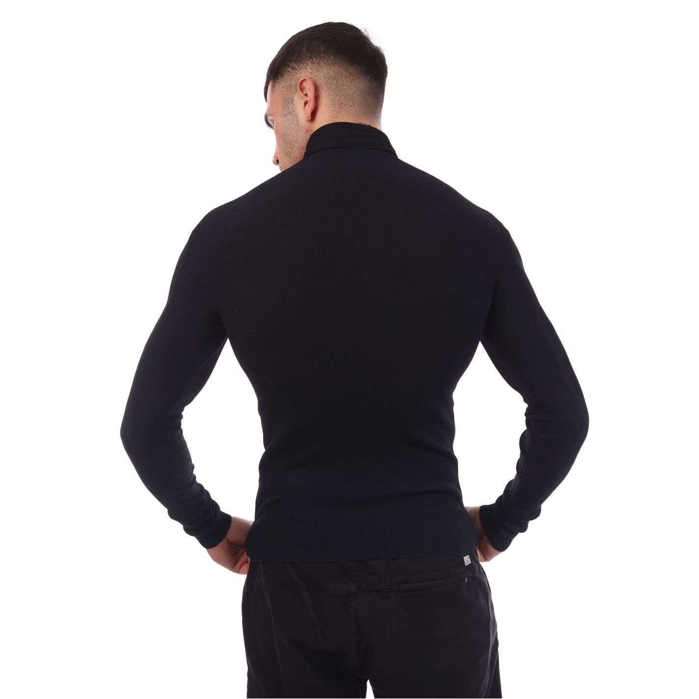 Off-White o1g2r1mq0226 Diagonals Knit Turtleneck Sweatshirt In Black Size US L / EU 52-54 / 3 - 2 Thumbnail
