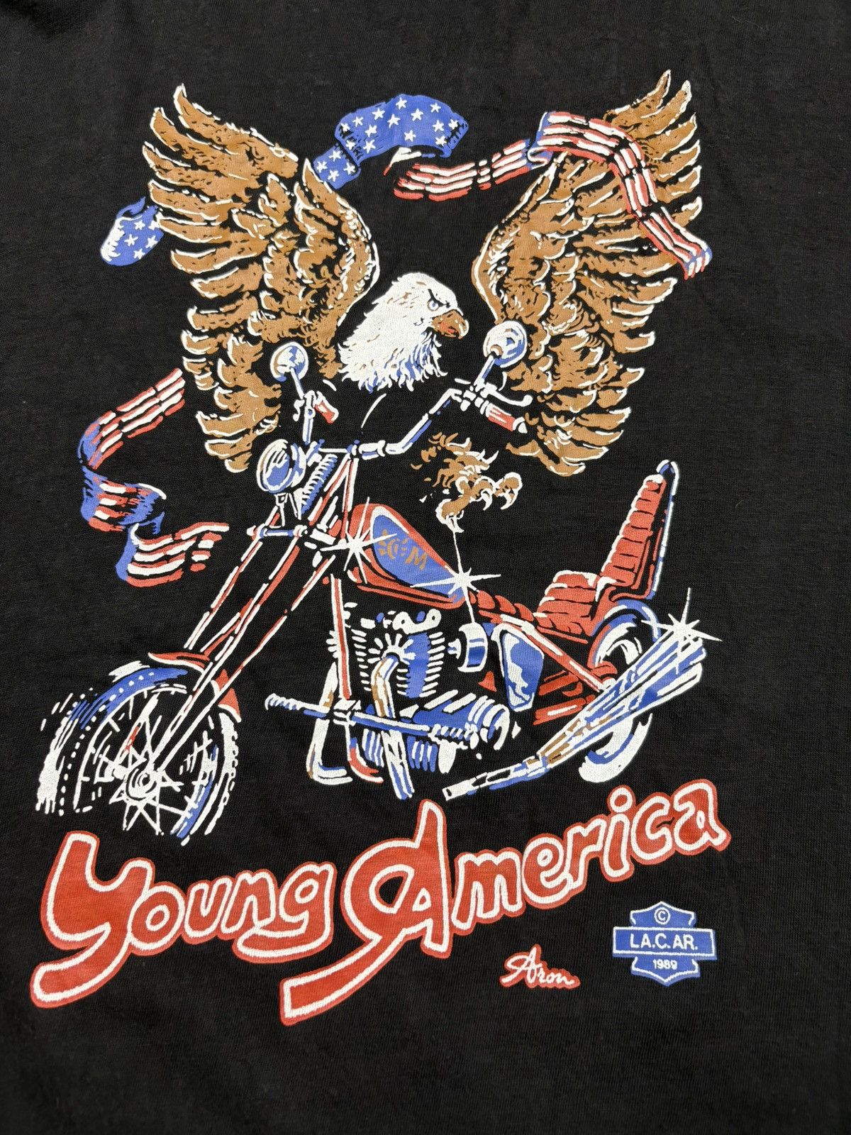 Harley Davidson 1989 Young America Eagle Motorcycle Tee XL Harley 80s VTG Size US XL / EU 56 / 4 - 4 Thumbnail