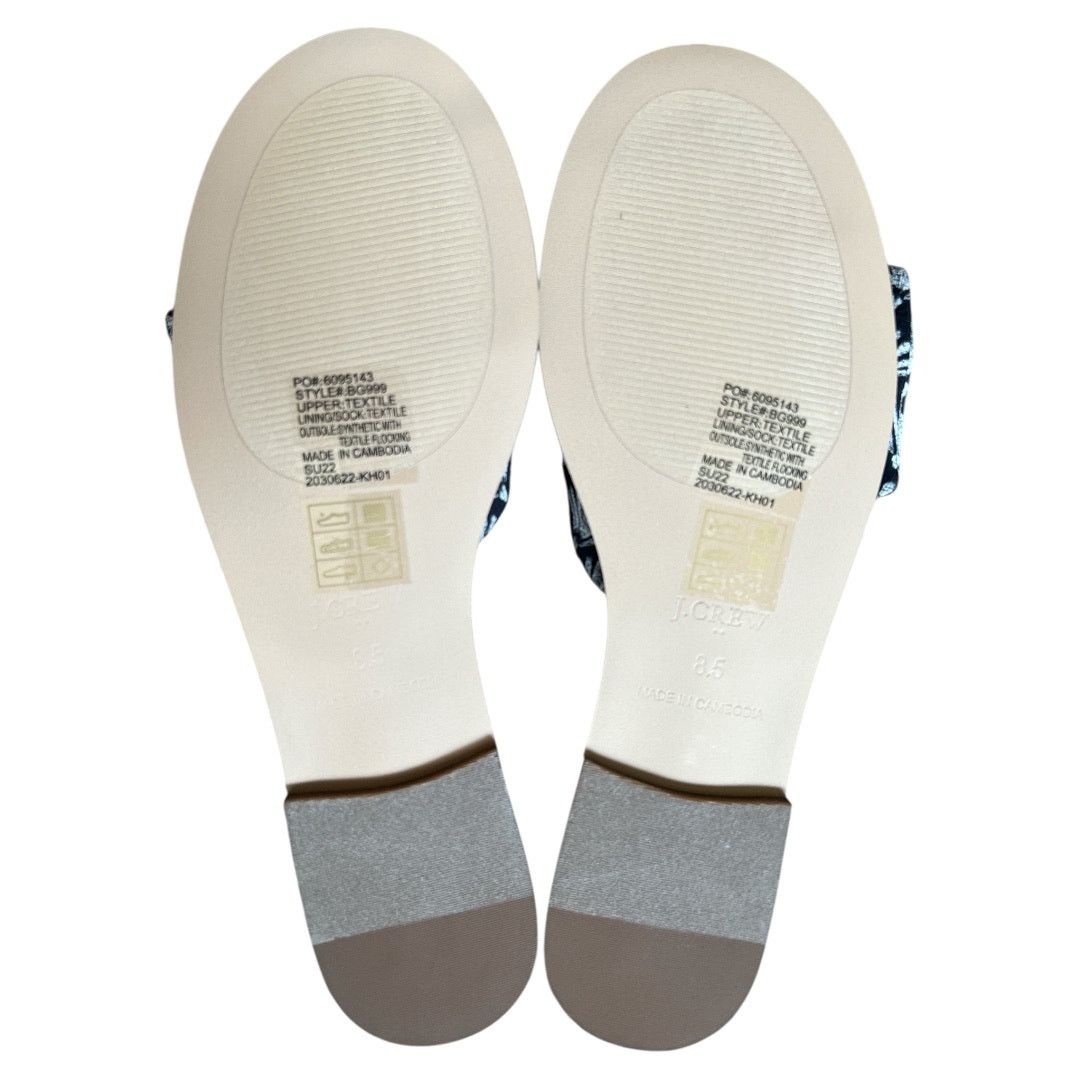 J.Crew J.Crew Black Ivory Printed Knot Slide Sandals, US8.5 Size US 8.5 / IT 38.5 - 8 Thumbnail