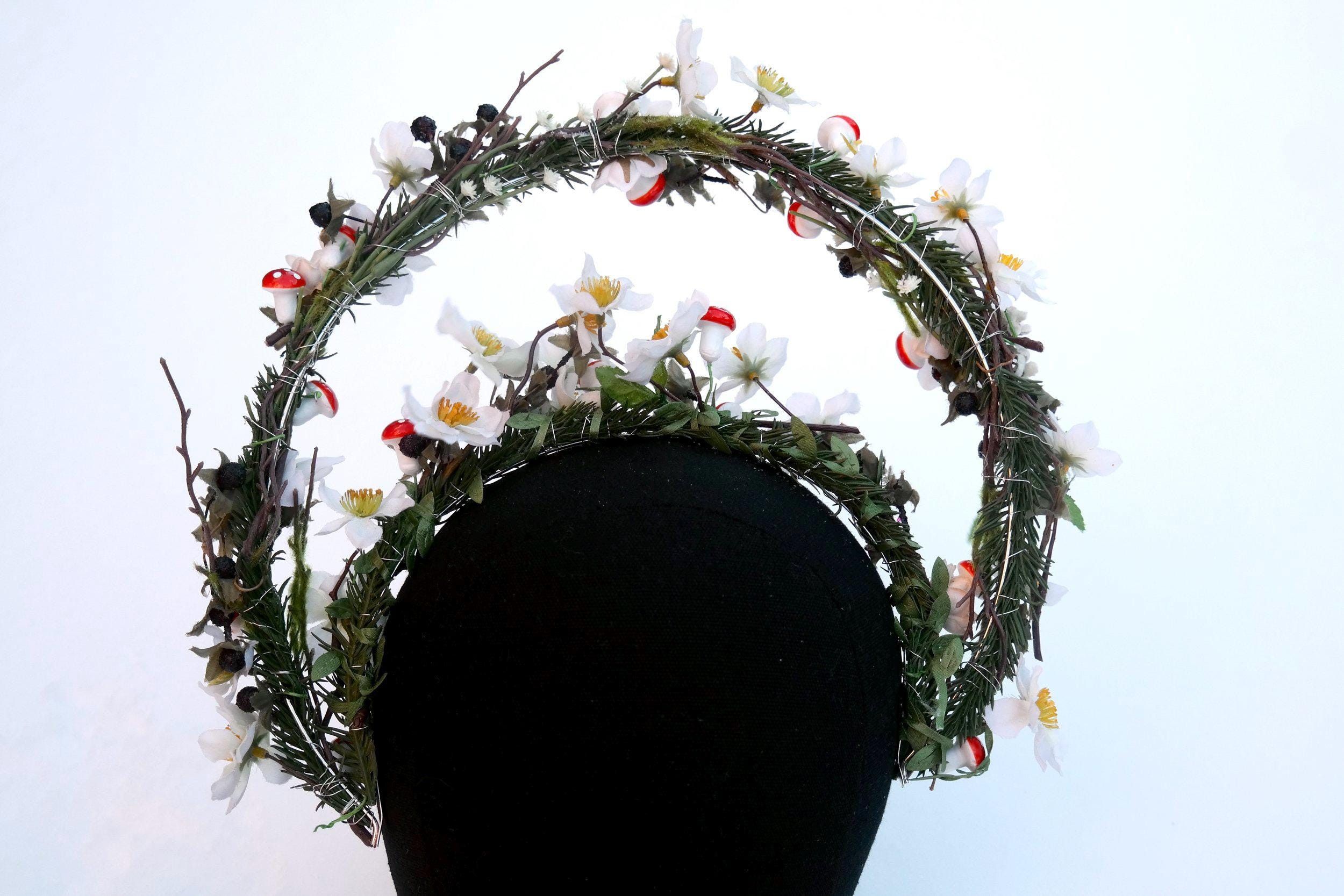 Handmade Flower & Mushroom Halo Headpiece Size ONE SIZE - 6 Thumbnail