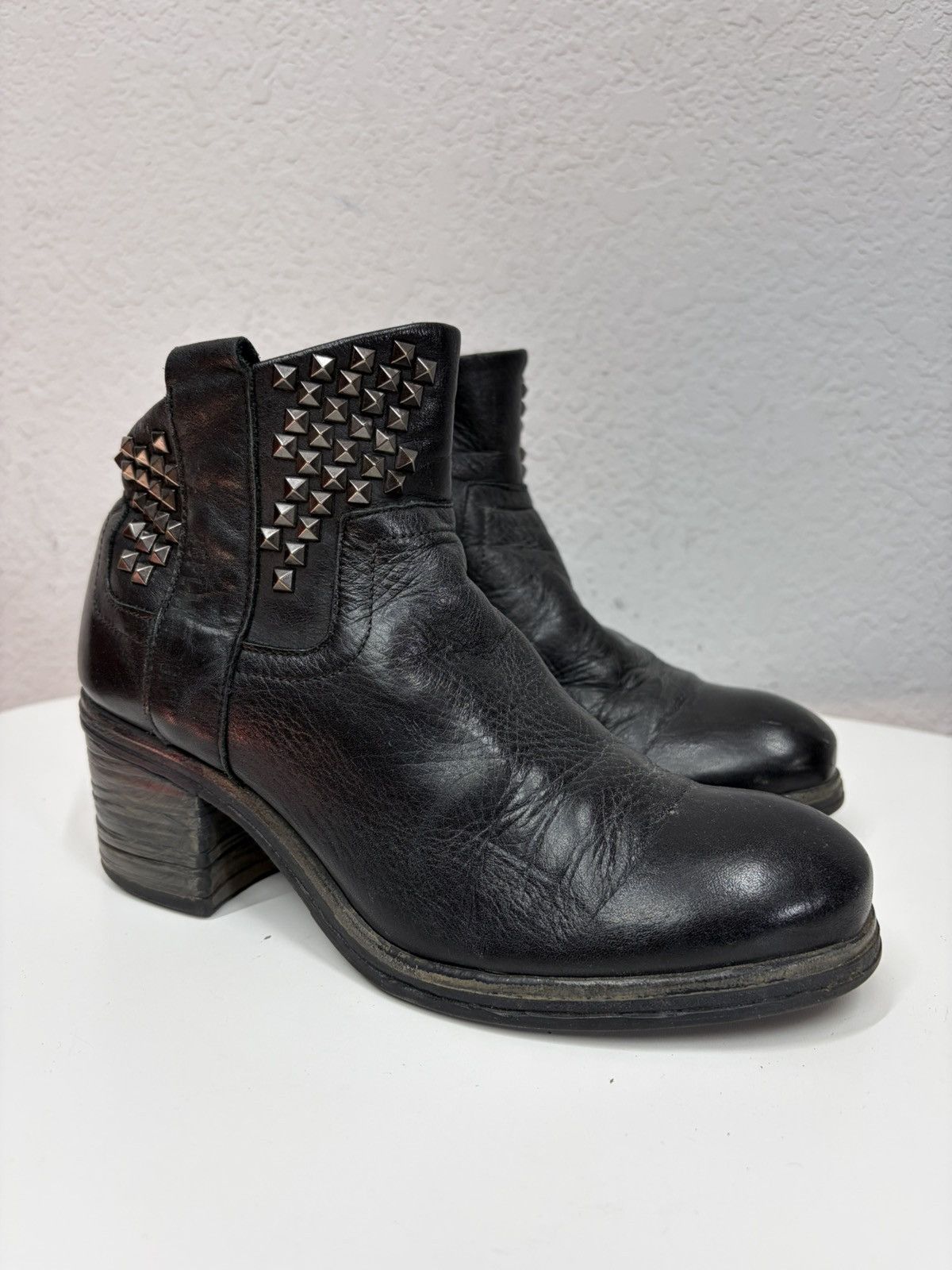 If Six Was Nine Vintage Italian AS 98 Rick Owens Style Leather Biker Boots Size US 7 / IT 37 - 8 Thumbnail