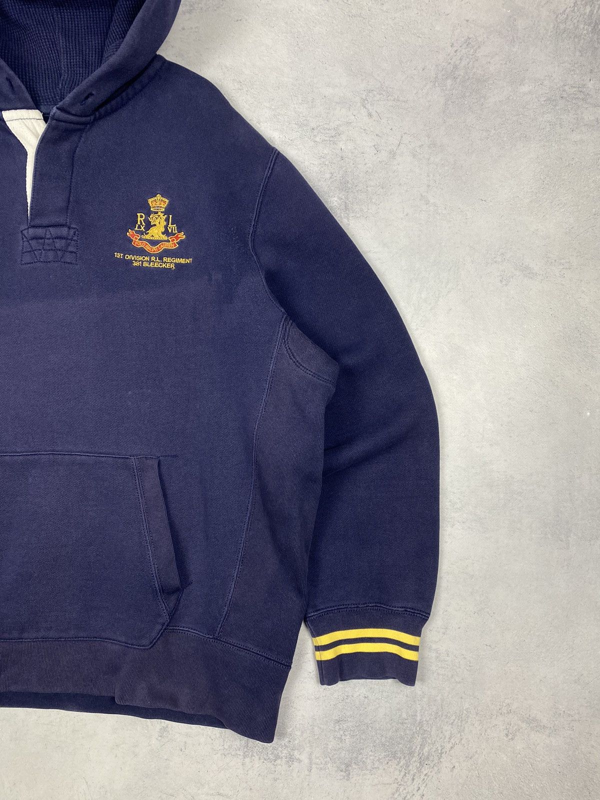 Polo Ralph Lauren Vintage 90s Polo Ralph Lauren Faded Blue Rugby Hoodie Size US L / EU 52-54 / 3 - 4 Thumbnail