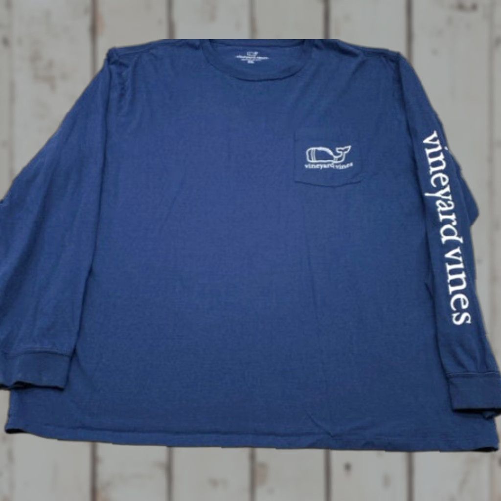 Vineyard Vines Vineyard Vines T-Shirt Mens 2XL Pocket Long Sleeve Blue Football Field 4373 Size US XXL / EU 58 / 5 - 1 Thumbnail