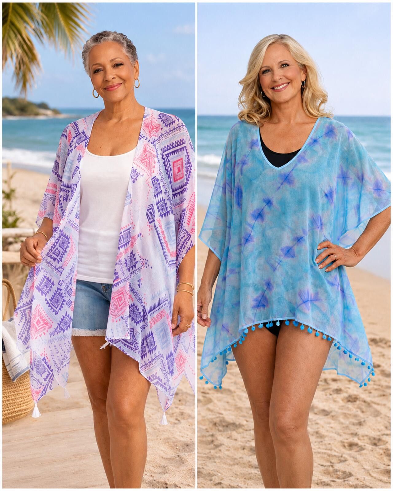 Other 2 Style Five Below Boho Print Kimono Cardigans Swim Cover Up Size ONE SIZE - 1 Thumbnail
