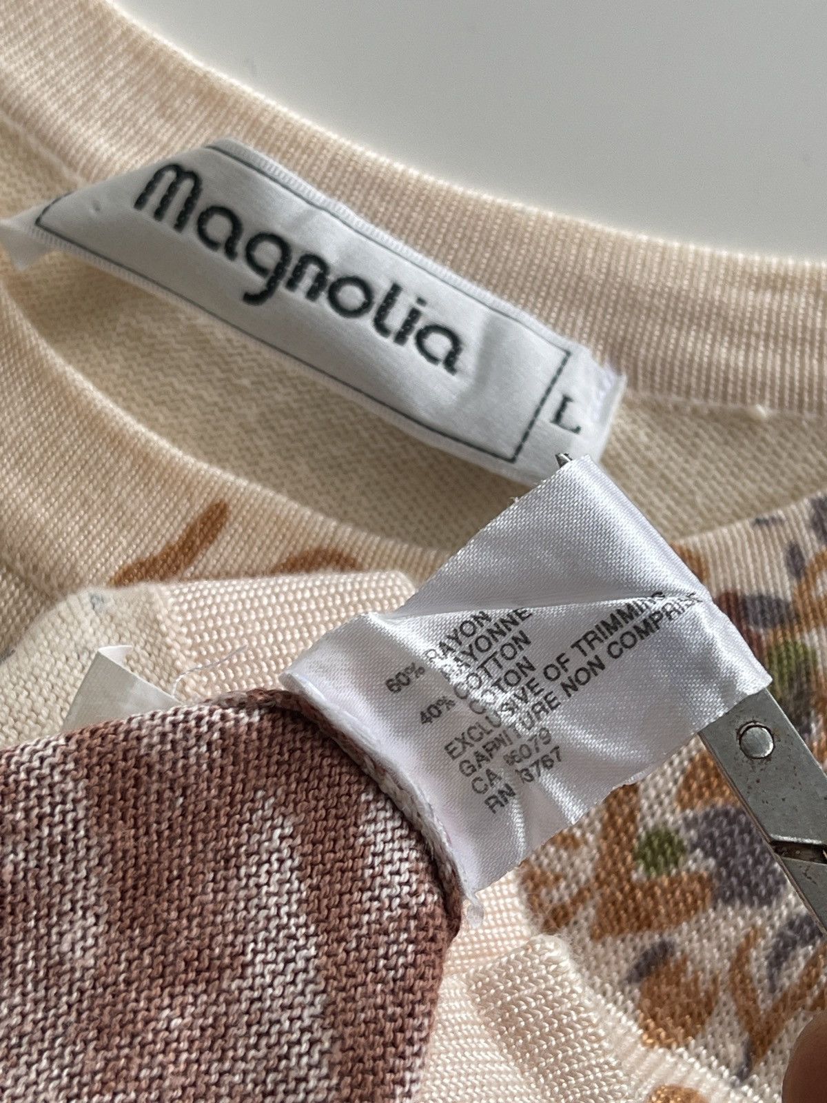 Vintage Vintage 80s Magnolia Luxury Printed Knitted Shirt Size L / US 10 / IT 46 - 9 Thumbnail