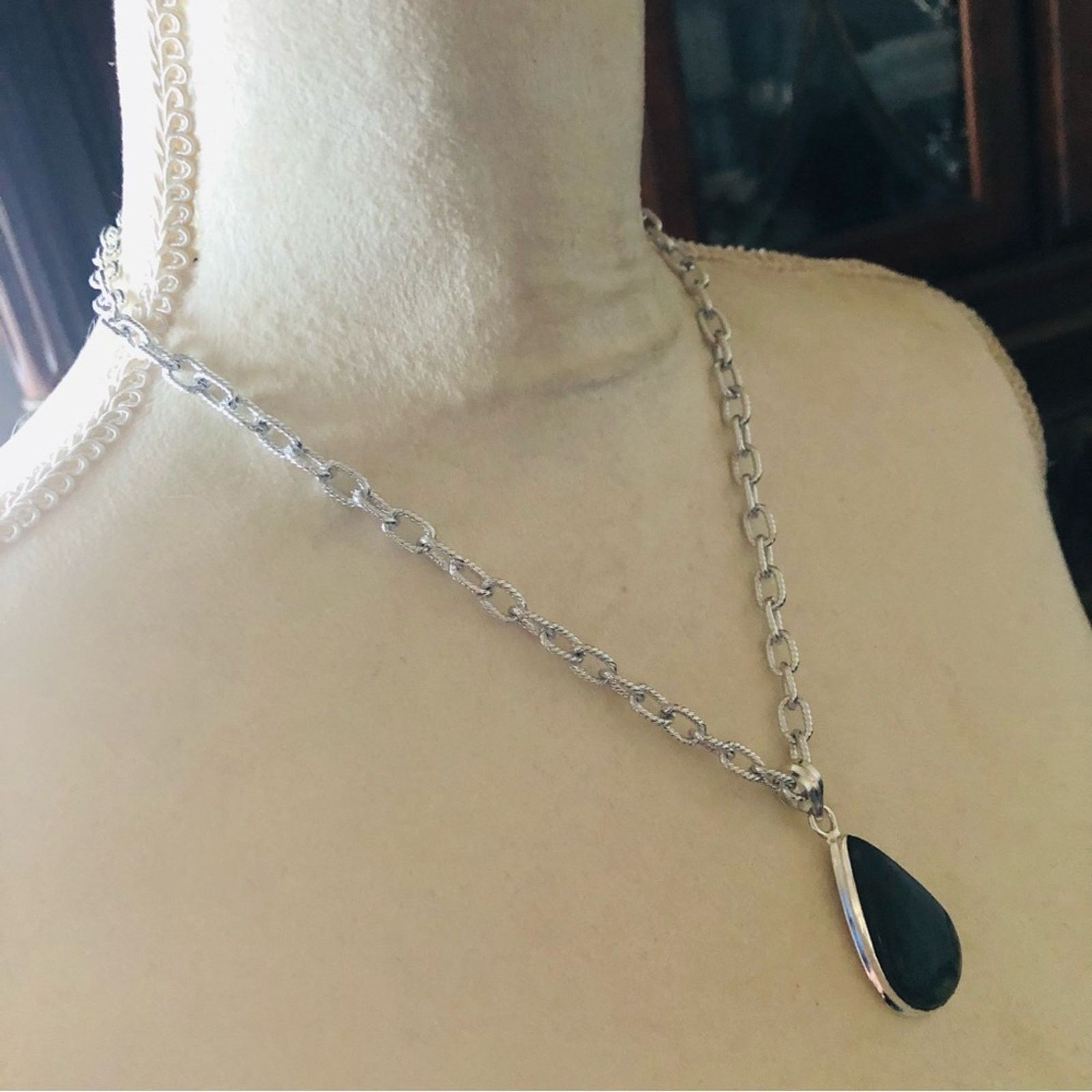 Handmade Handcrafted genuine labradorite raindrop 925 necklace Size ONE SIZE - 7 Thumbnail
