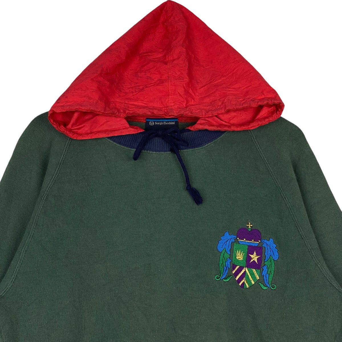 Sergio Tacchini × Vintage Vintage Sergio Ticchini Small Embroidered Logo Hoodie Green Size US L / EU 52-54 / 3 - 4 Thumbnail