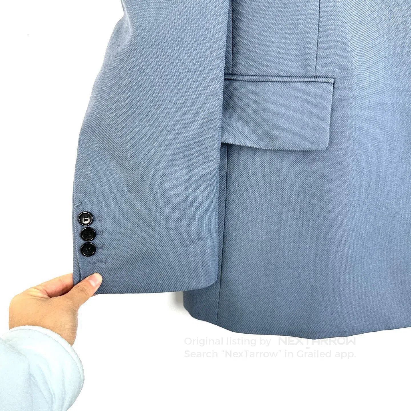 WE11DONE We11done Blue Embossed Logo Lapel Blazer. Size XS / US 0-2 / IT 36-38 - 6 Thumbnail