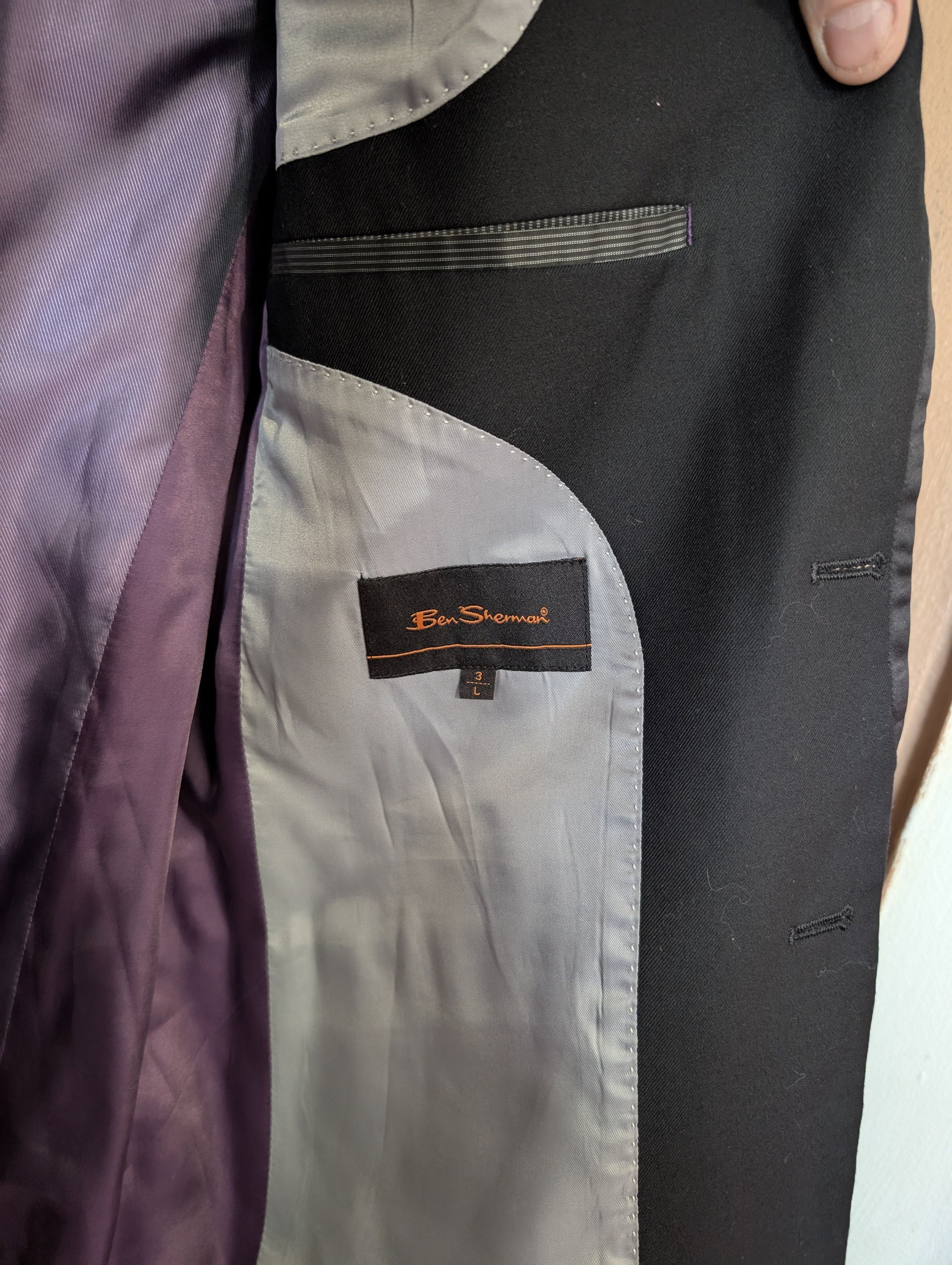 Ben Sherman Ben Sherman Black Satin Lapel Blazer Size 40R - 3 Thumbnail