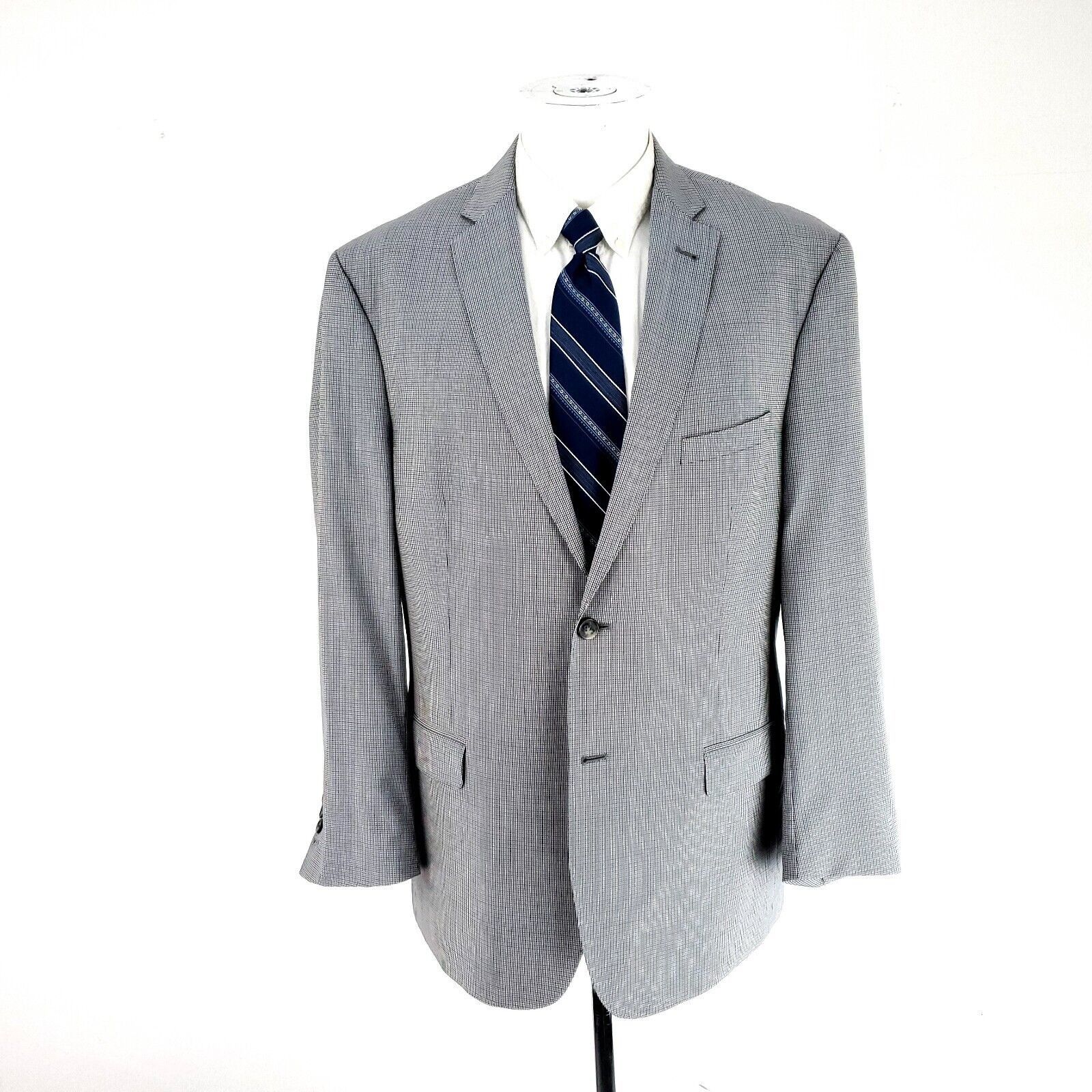 Jos. A. Bank Joseph Jos A Bank Wool 2 Button Blazer 42R Gray Green Blue C Size 42R - 4 Thumbnail