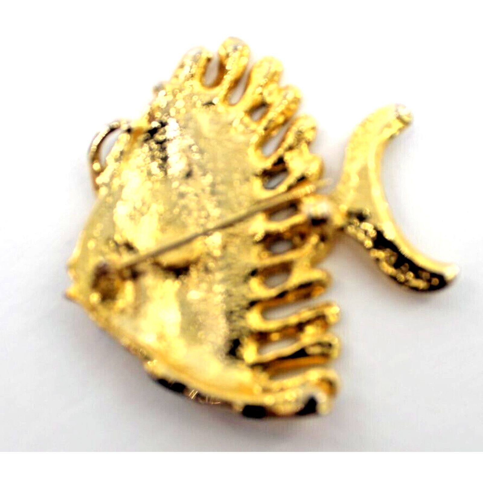 Other Parklane Fish Brooch Pin • Rhinestone • Black Enamel •2"X2" Size ONE SIZE - 4 Thumbnail