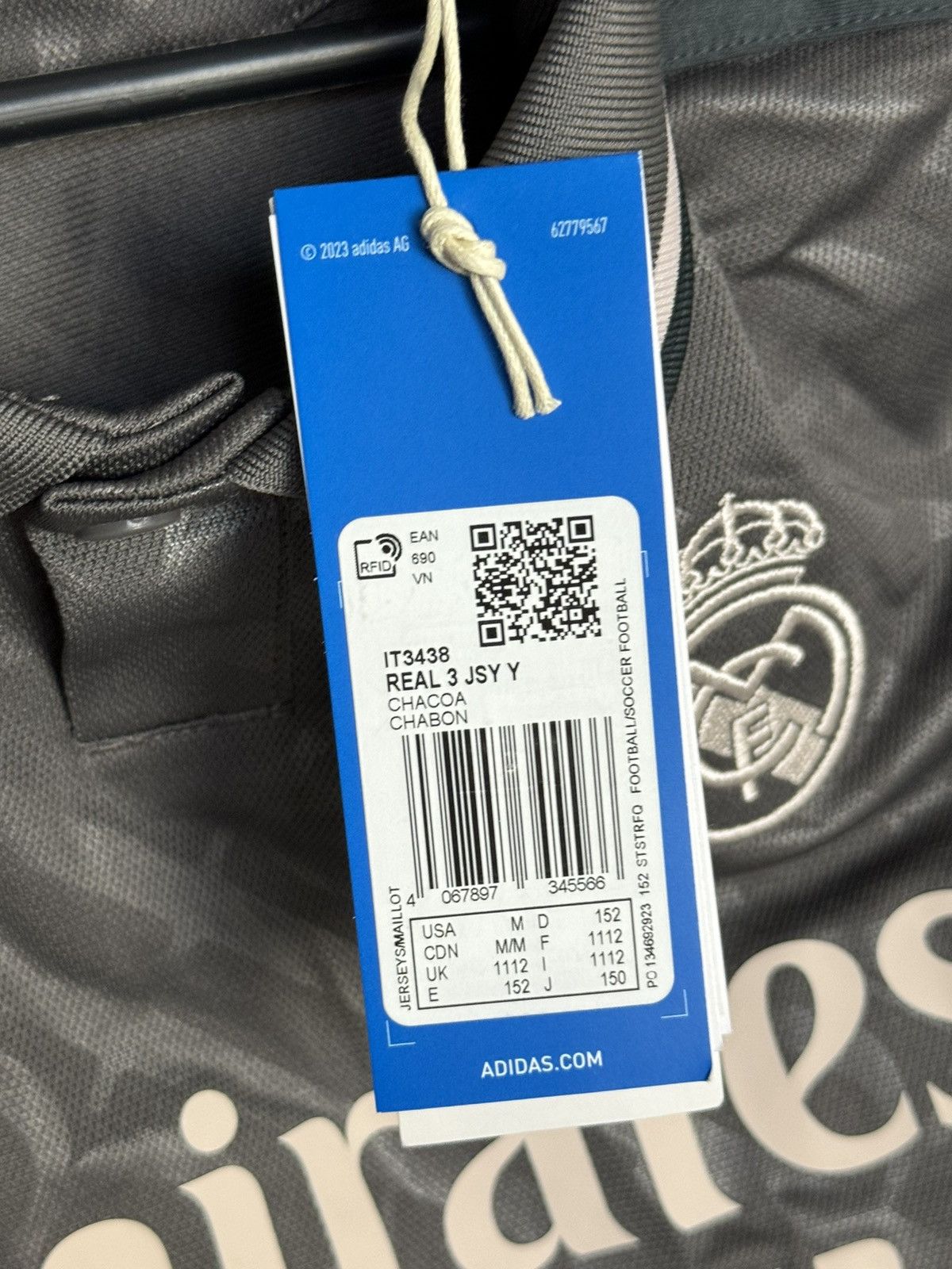 Adidas KIDS New Real Madrid 24/25 Third Mbappe Football Jersey Size US XS / EU 42 / 0 - 10 Thumbnail