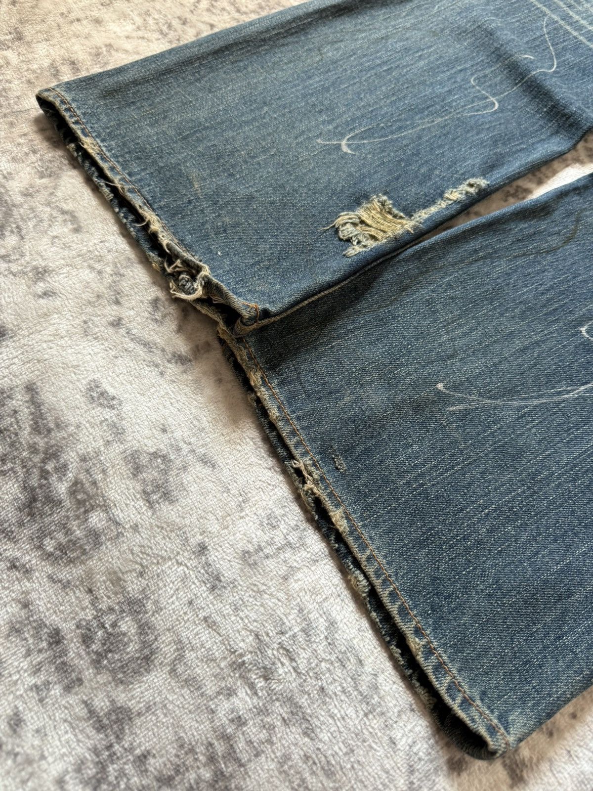 If Six Was Nine Root Three Japan Studded & Pierced Rusty Wash Flared Jeans Size US 32 / EU 48 - 21 Thumbnail