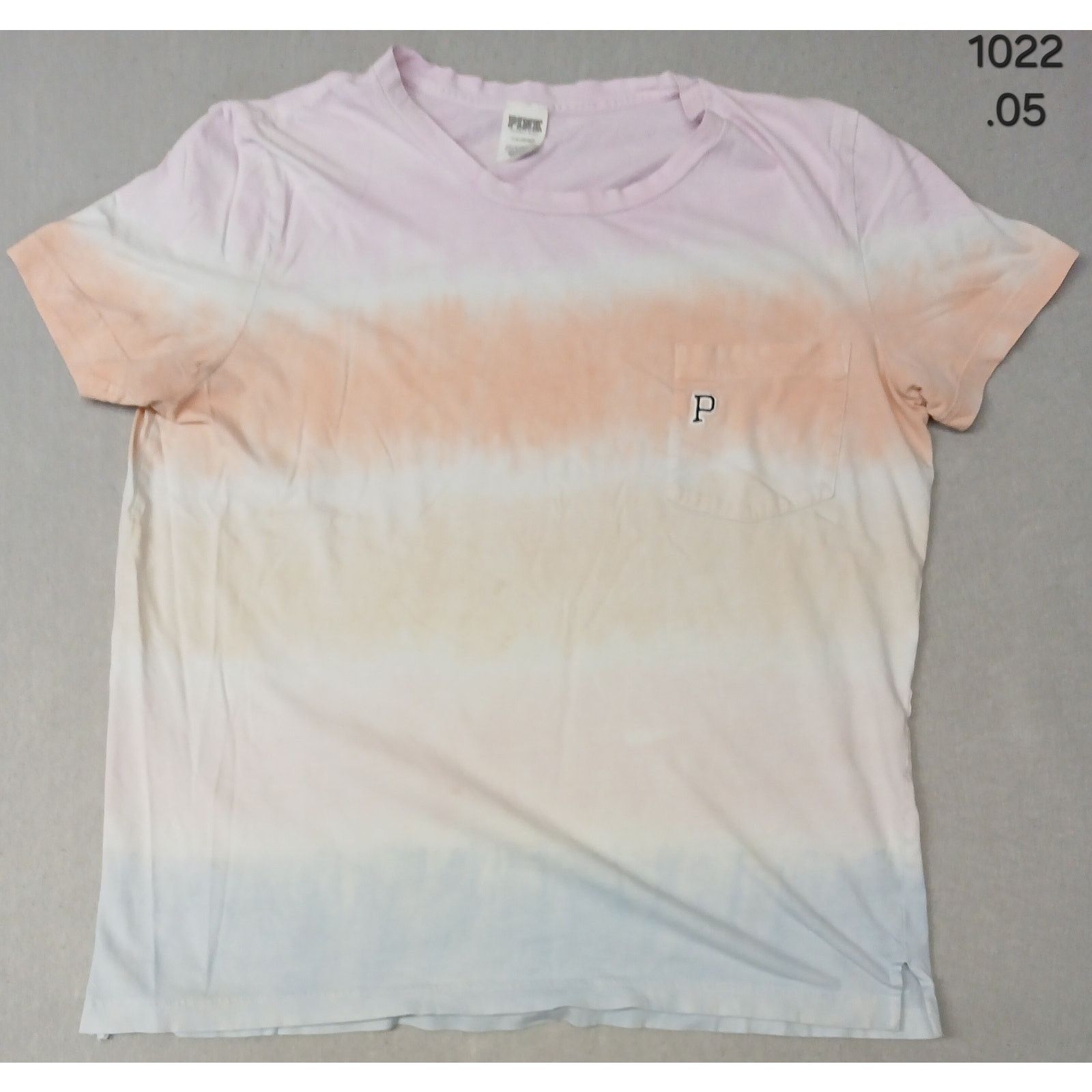 Pink Victoria's Secret PINK (Large) Tie-Dye Striped Tee Shirt Size L / US 10 / IT 46 - 1 Thumbnail