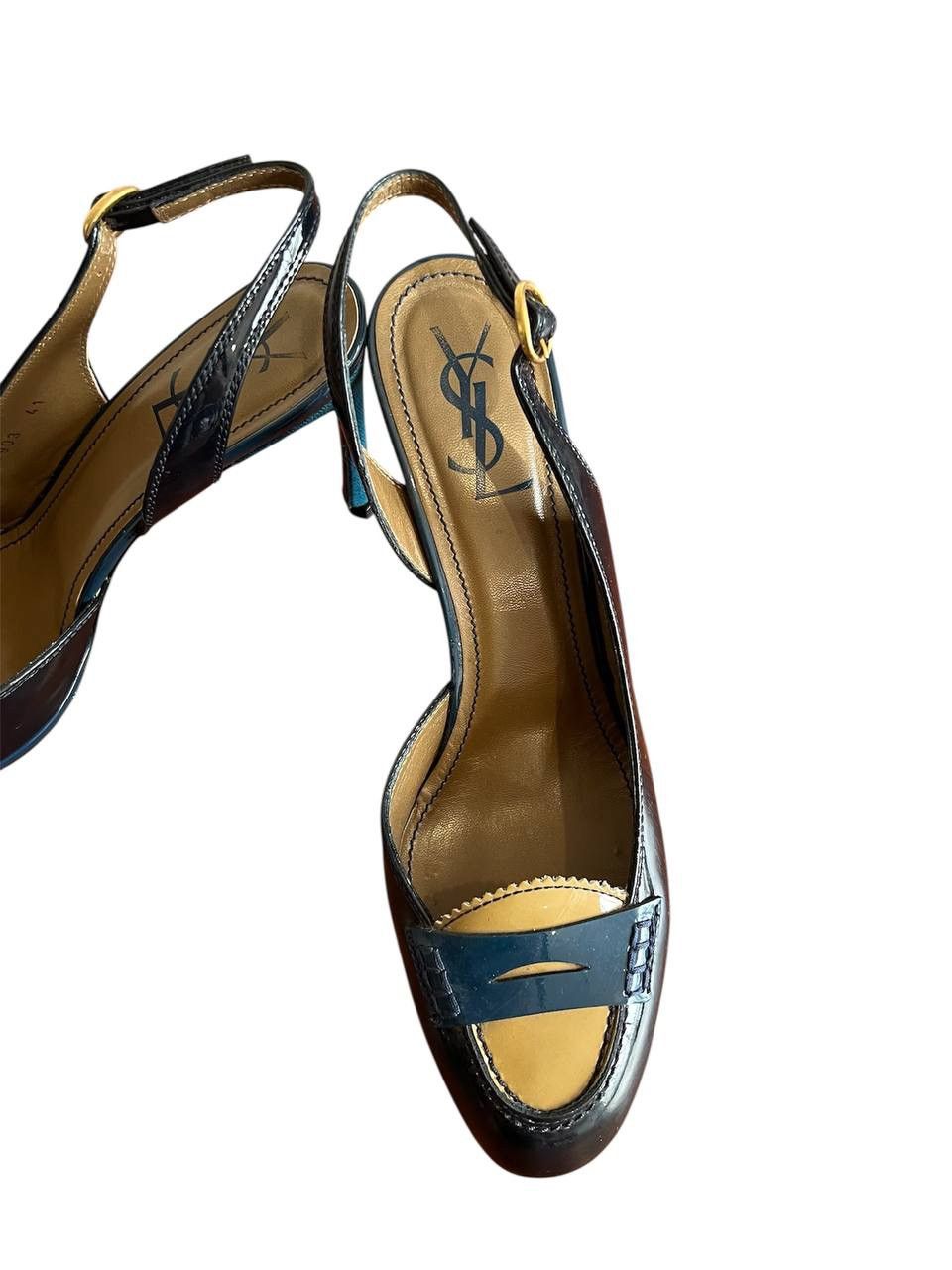 Yves Saint Laurent YSL YVES SAINT LAURENT BLACK PATERN LEATHER LOAFER HEELS 41 Size US 11 / IT 41 - 2 Thumbnail