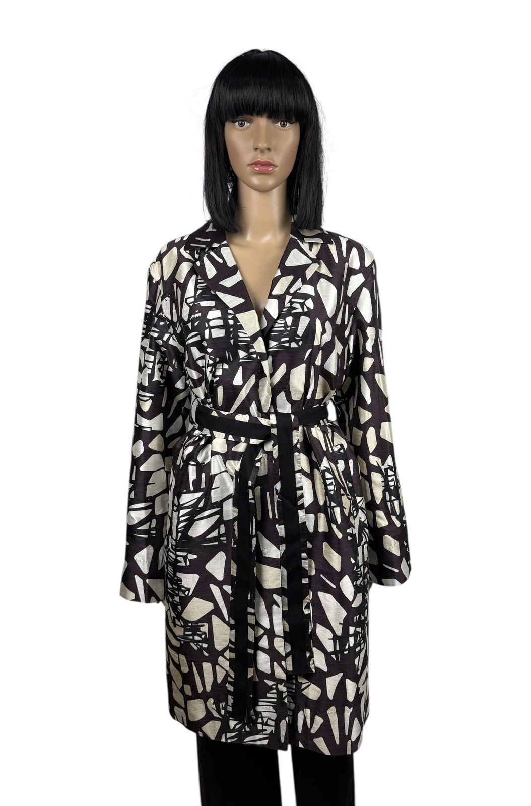 Hugo Boss Hugo Boss Silk Printed Belted Coat size UK10 IT42 Size M / US 6-8 / IT 42-44 - 1 Thumbnail
