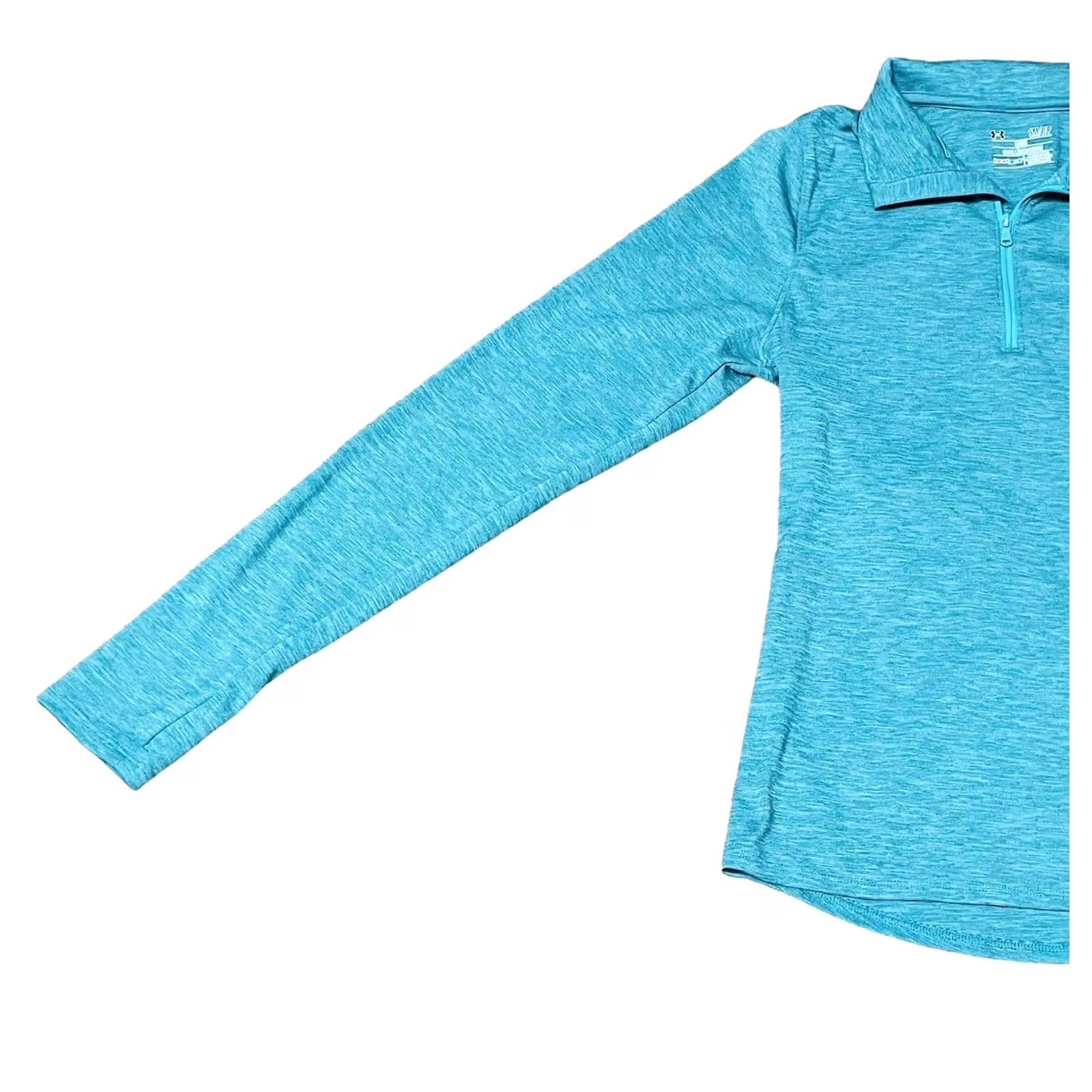 Under Armour Under Armour Heat Gear Women's 1/4 Zip Sweater Pullover Green Sz S Jacket Activewear Size S / US 4 / IT 40 - 2 Thumbnail