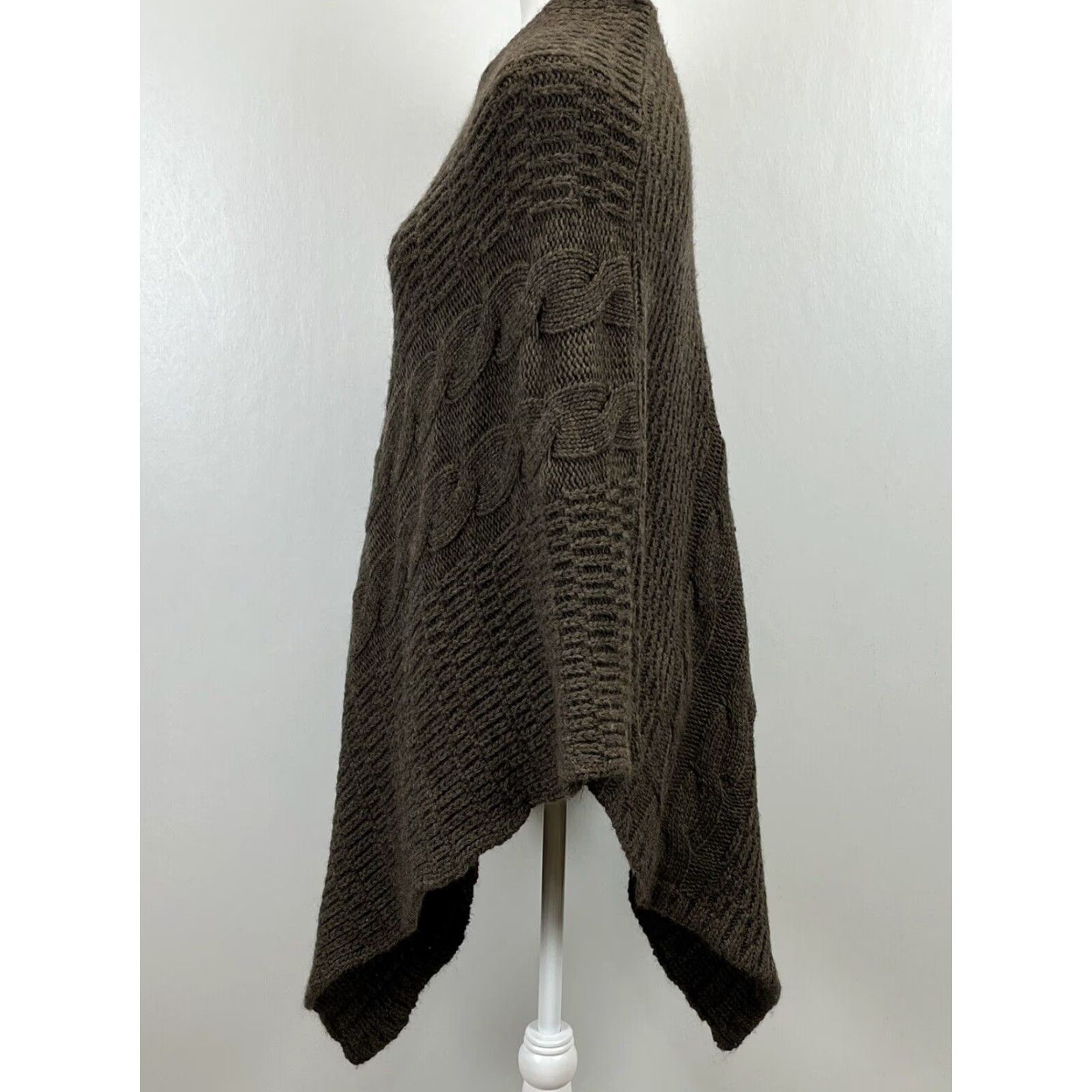 Vintage Cocogio Knit Sweater Poncho Cape One Size Womens Brown Cableknit Soft Made Italy Size ONE SIZE - 3 Thumbnail