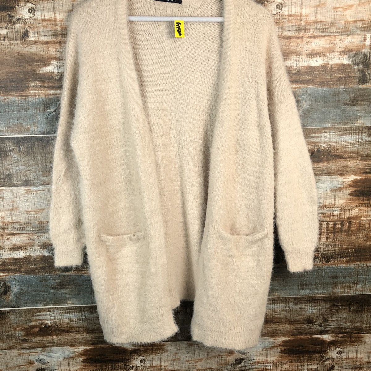 Aran Isles Knitwear Ingni Brown Cardigan mohair fur shaggy Knitwear #A1320 Size M / US 6-8 / IT 42-44 - 3 Thumbnail