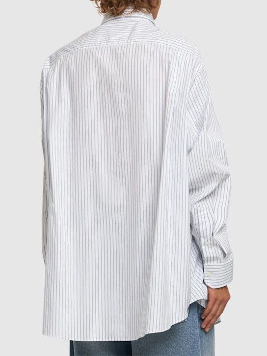 Hed Mayner o1lsvrm0425 Striped Cotton Shirt in White/Blue Size US M / EU 48-50 / 2 - 3 Thumbnail