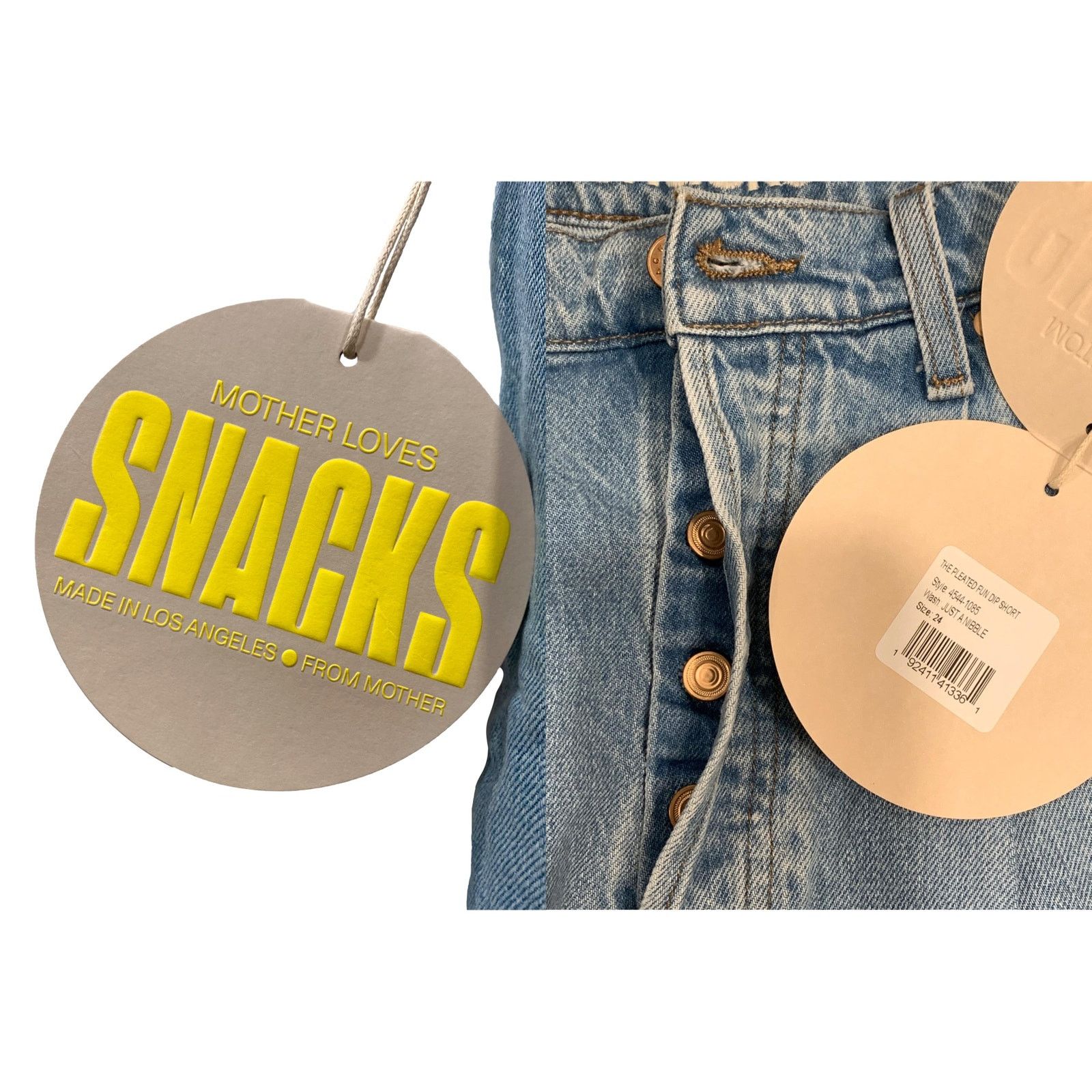 MOTHER New MOTHER Snacks Denim Shorts | The Pleated Fun Dip | 24 Size 24" / US 00 / IT 34 - 7 Thumbnail