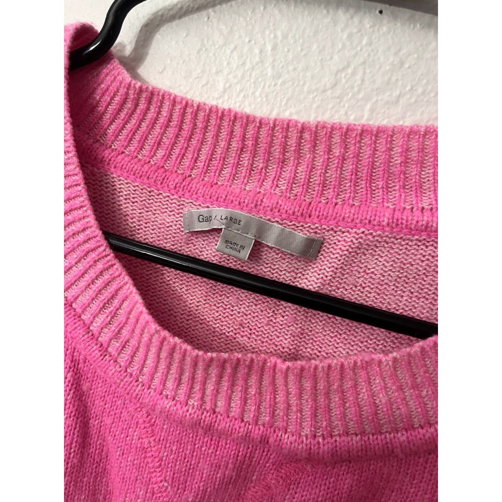 Gap Gap Womens Large Wool Blend Pullover Long Sleeve Crew Neck Sweater Pink Size L / US 10 / IT 46 - 3 Thumbnail