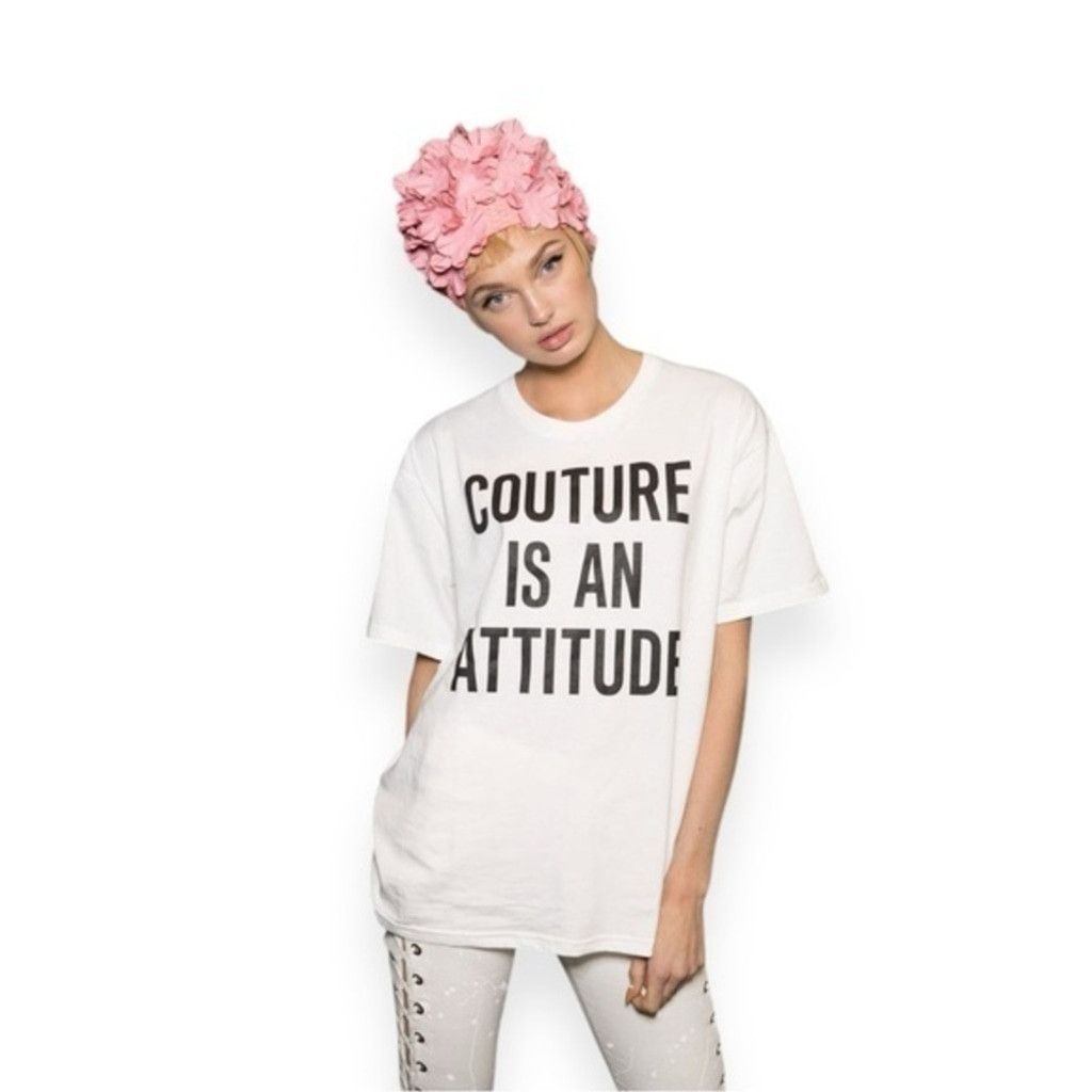 Moschino Moschino Couture - 'Couture is an Attitude' Oversized Tee Size S / US 4 / IT 40 - 1 Thumbnail
