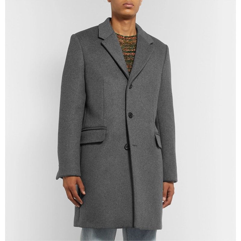 Acne Studios Acne Studios Gavin Mélange Wool-Blend Overcoat Gray Size US M / EU 48-50 / 2 - 2 Thumbnail
