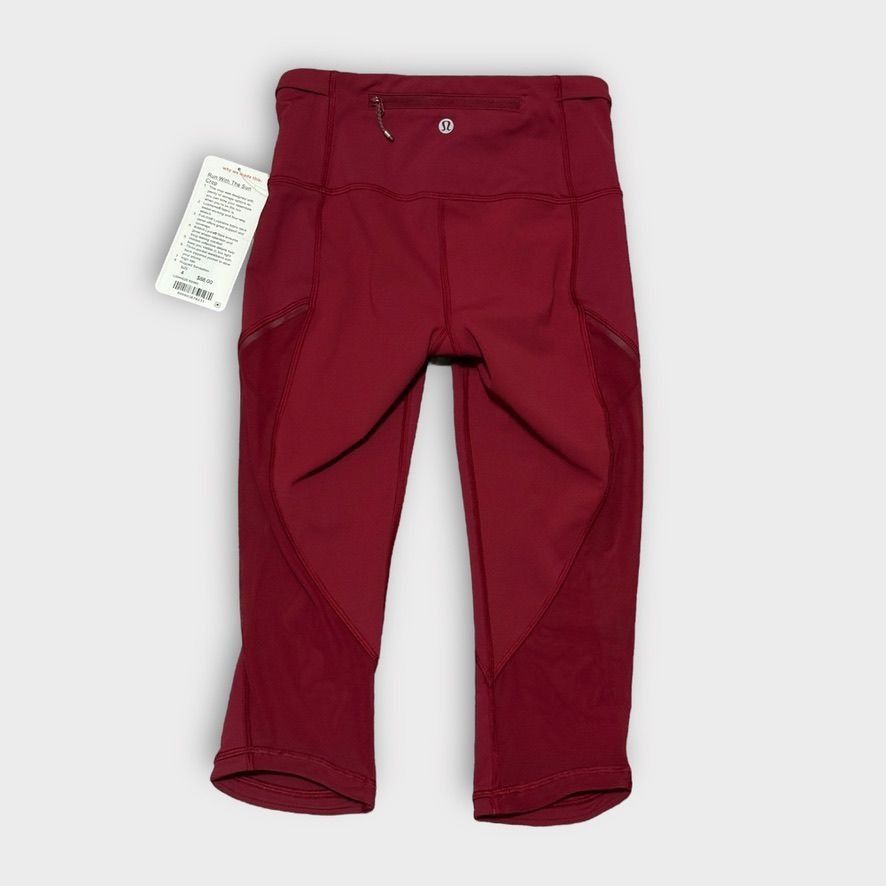 Lululemon NWT Lululemon Run With The Sun Crop 4 Rosewood Luxtreme Mesh Size 27" / US 4 / IT 40 - 1 Thumbnail